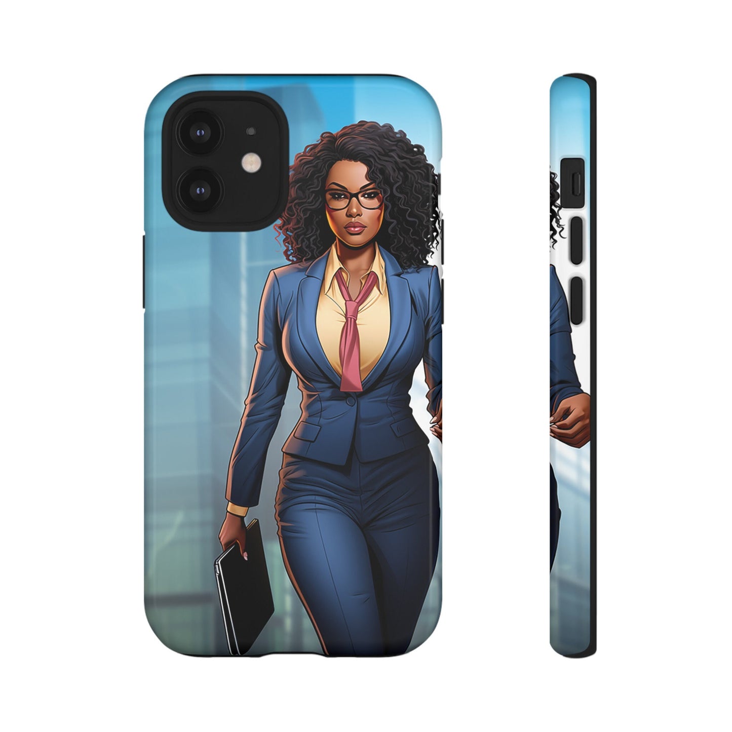 iPhone 12, iPhone 12 Pro, iPhone 12 Mini, iPhone 12 Pro Max Tough Cases African American Woman Business Woman Entrepreneur Superhero