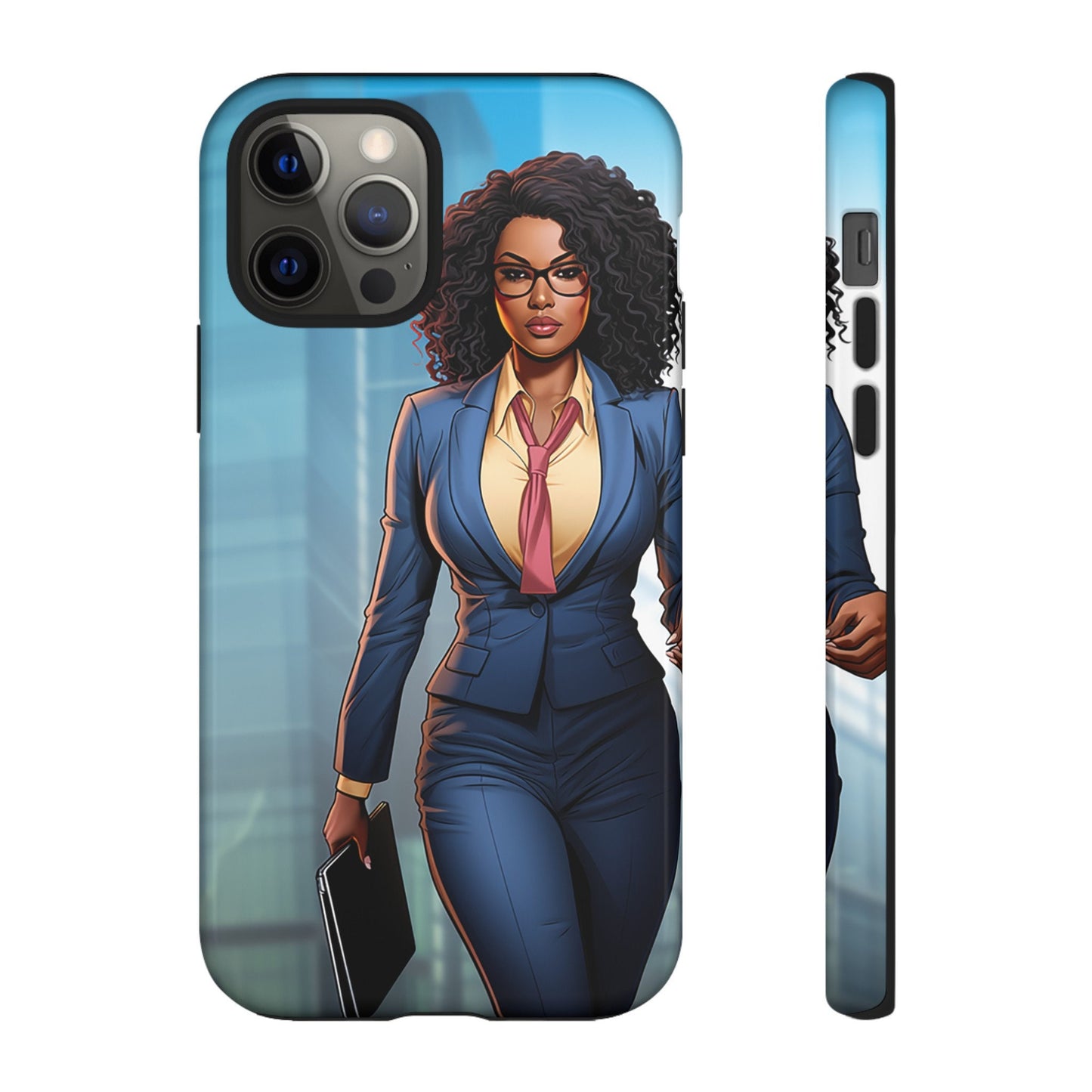 iPhone 12, iPhone 12 Pro, iPhone 12 Mini, iPhone 12 Pro Max Tough Cases African American Woman Business Woman Entrepreneur Superhero