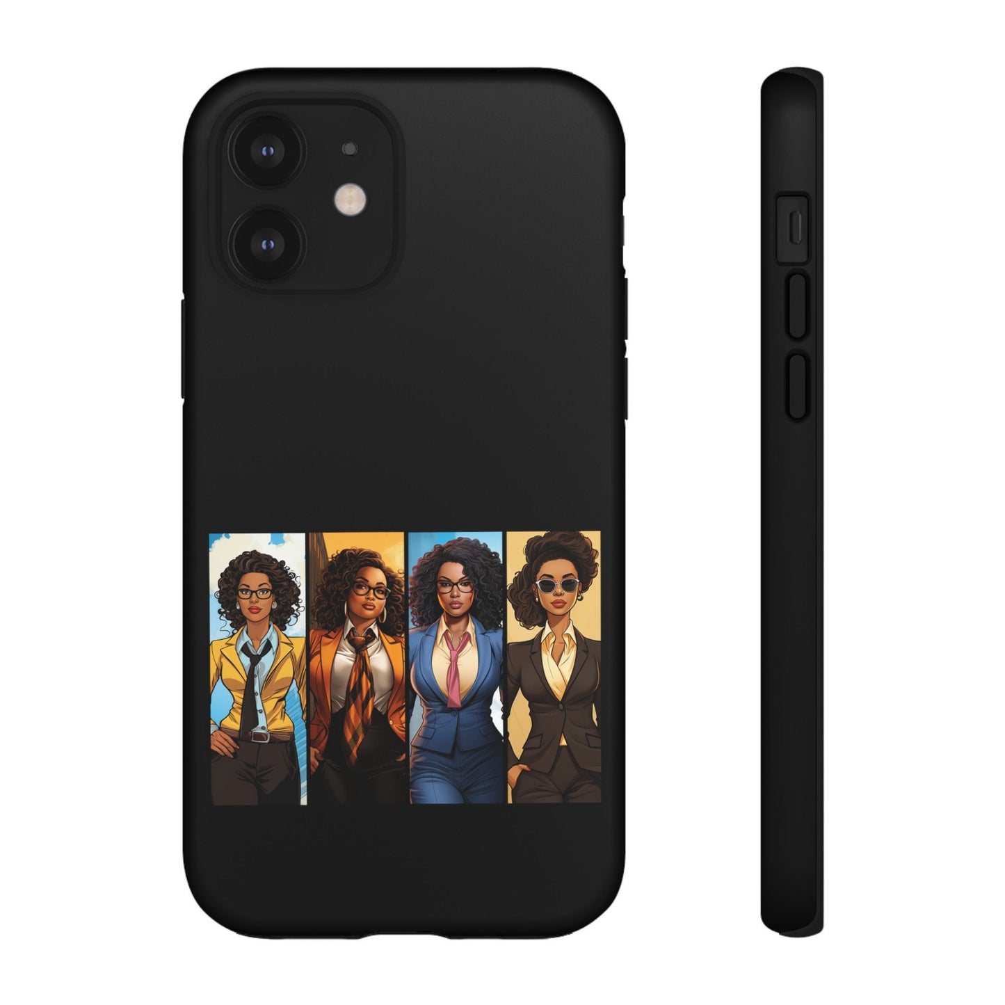iPhone 12, iPhone 12 Pro, iPhone 12 Mini, iPhone 12 Pro Max Tough Cases African American Black Women Superheroes Strong Black Women