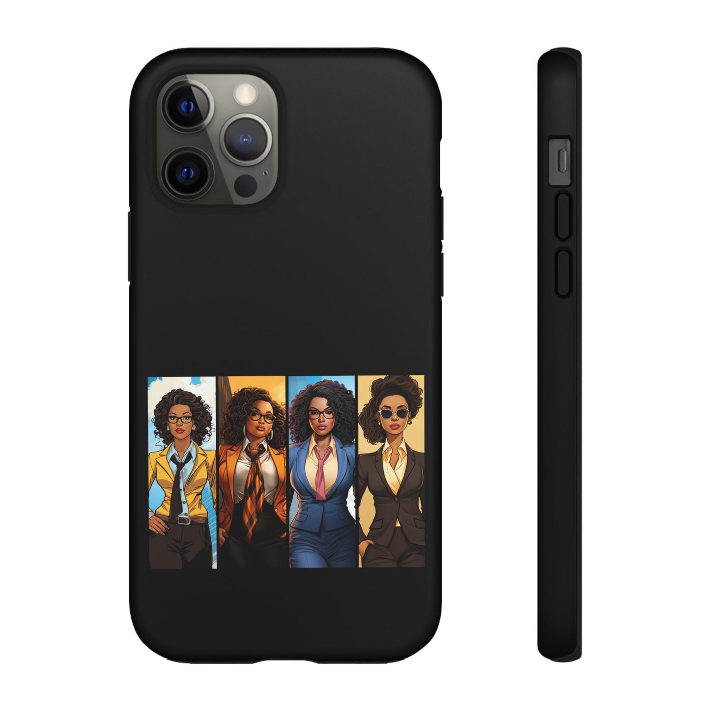 iPhone 12, iPhone 12 Pro, iPhone 12 Mini, iPhone 12 Pro Max Tough Cases African American Black Women Superheroes Strong Black Women