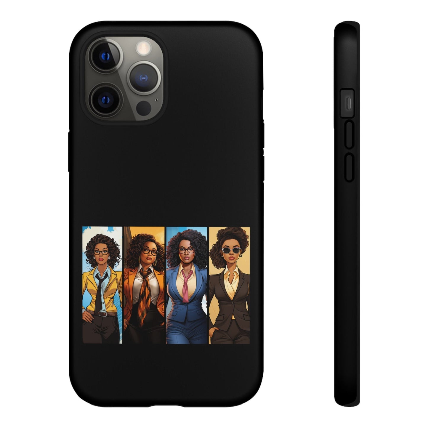 iPhone 12, iPhone 12 Pro, iPhone 12 Mini, iPhone 12 Pro Max Tough Cases African American Black Women Superheroes Strong Black Women