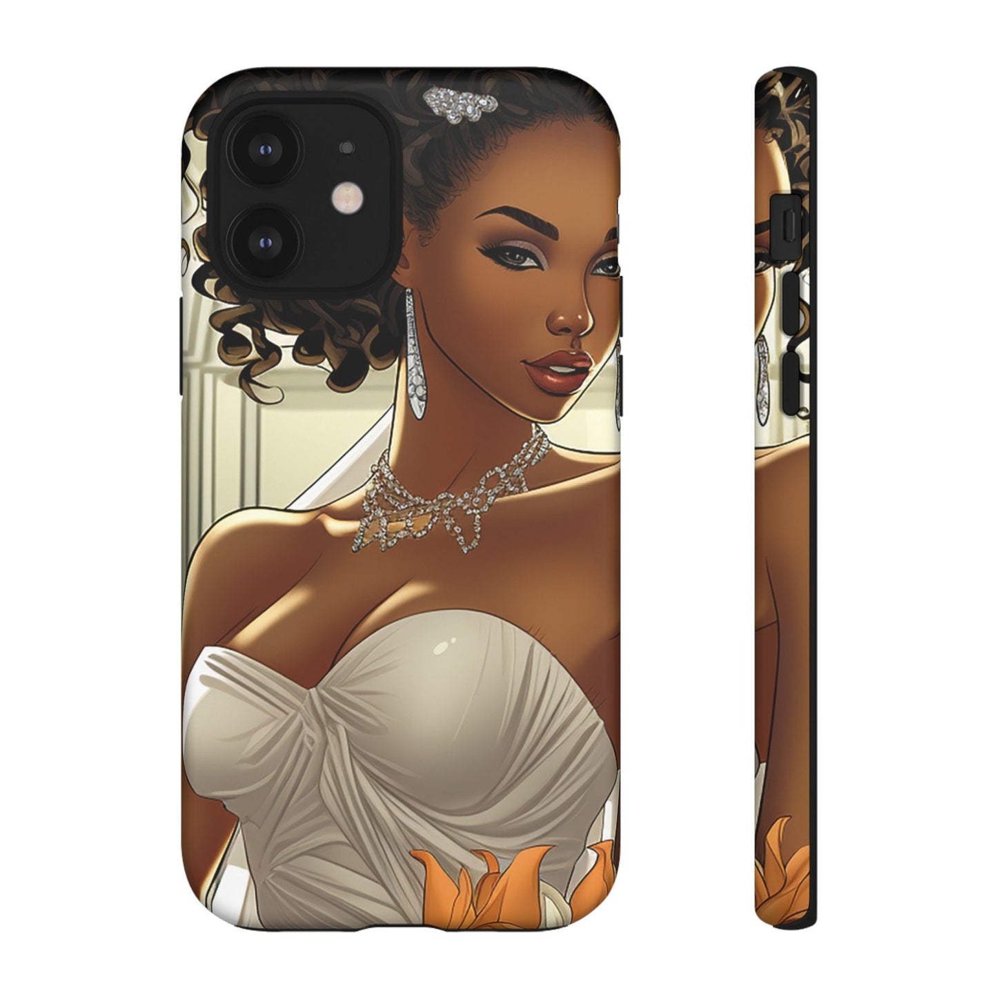 iPhone 12, iPhone 12 Pro, iPhone 12 Mini, iPhone 12 Pro Max Tough Cases African American Bride Black bride wedding Dress Wedding Gown