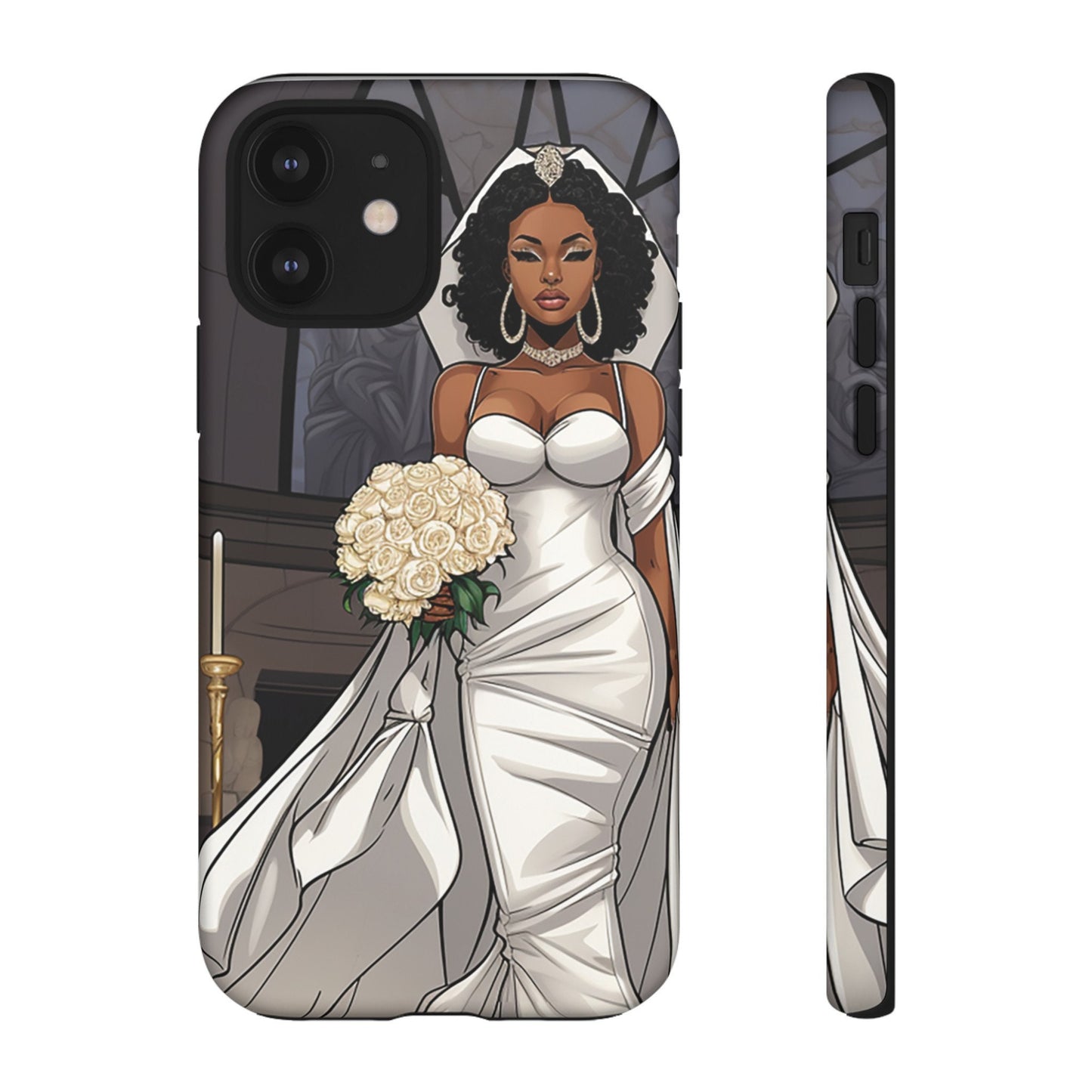 iPhone 12, iPhone 12 Pro, iPhone 12 Mini, iPhone 12 Pro Max Tough Cases African American Bride Black bride wedding Dress Wedding Gown