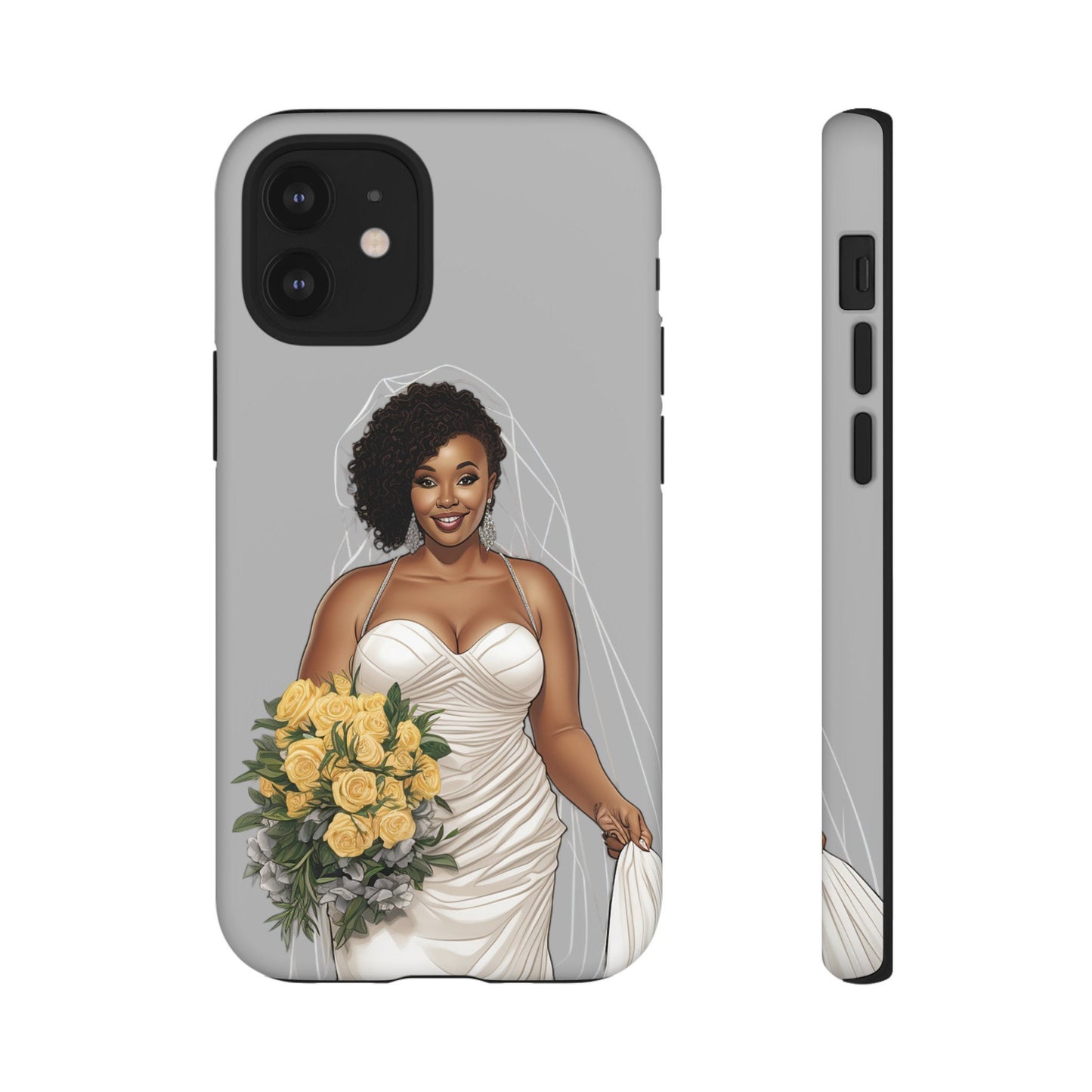 iPhone 12, iPhone 12 Pro, iPhone 12 Mini, iPhone 12 Pro Max Tough Cases African American Bride Black bride wedding Dress Wedding Gown