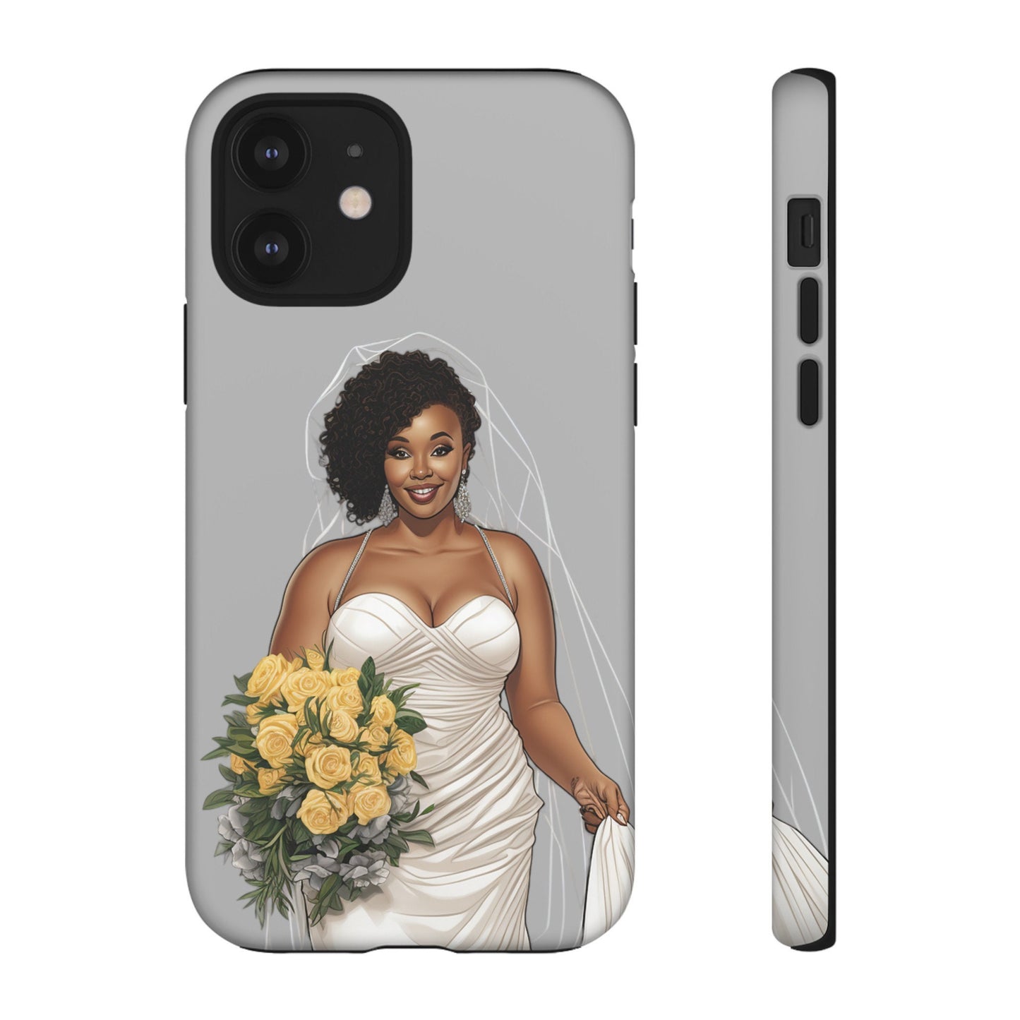 iPhone 12, iPhone 12 Pro, iPhone 12 Mini, iPhone 12 Pro Max Tough Cases African American Bride Black bride wedding Dress Wedding Gown
