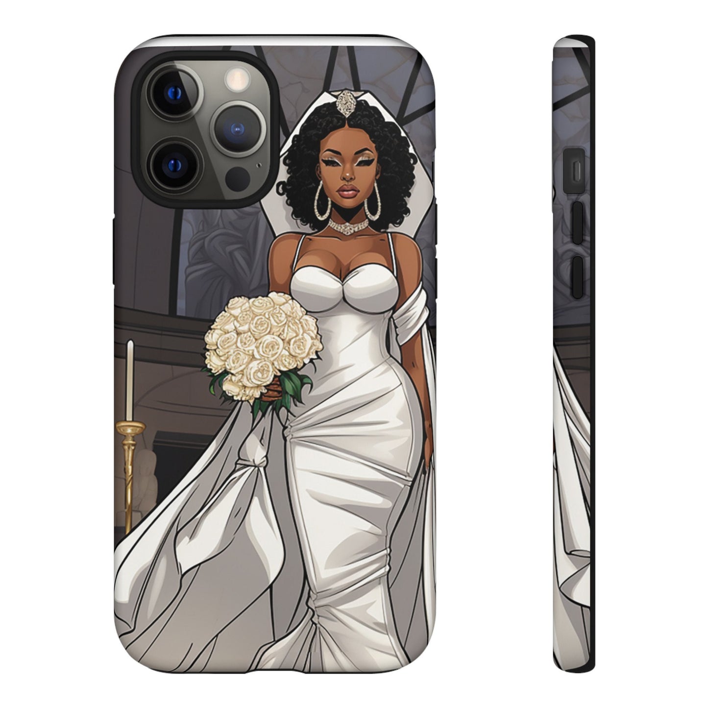 iPhone 12, iPhone 12 Pro, iPhone 12 Mini, iPhone 12 Pro Max Tough Cases African American Bride Black bride wedding Dress Wedding Gown