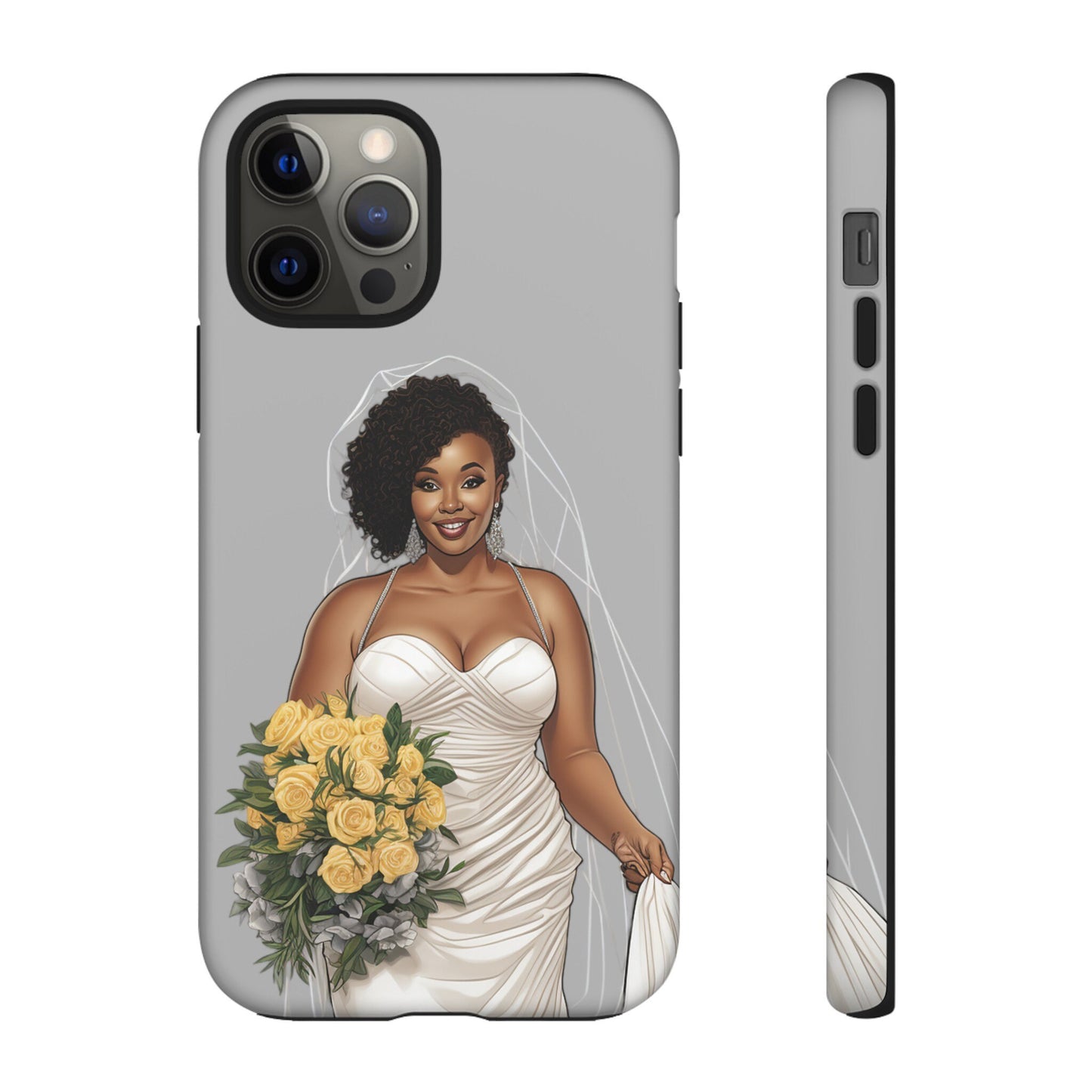 iPhone 12, iPhone 12 Pro, iPhone 12 Mini, iPhone 12 Pro Max Tough Cases African American Bride Black bride wedding Dress Wedding Gown