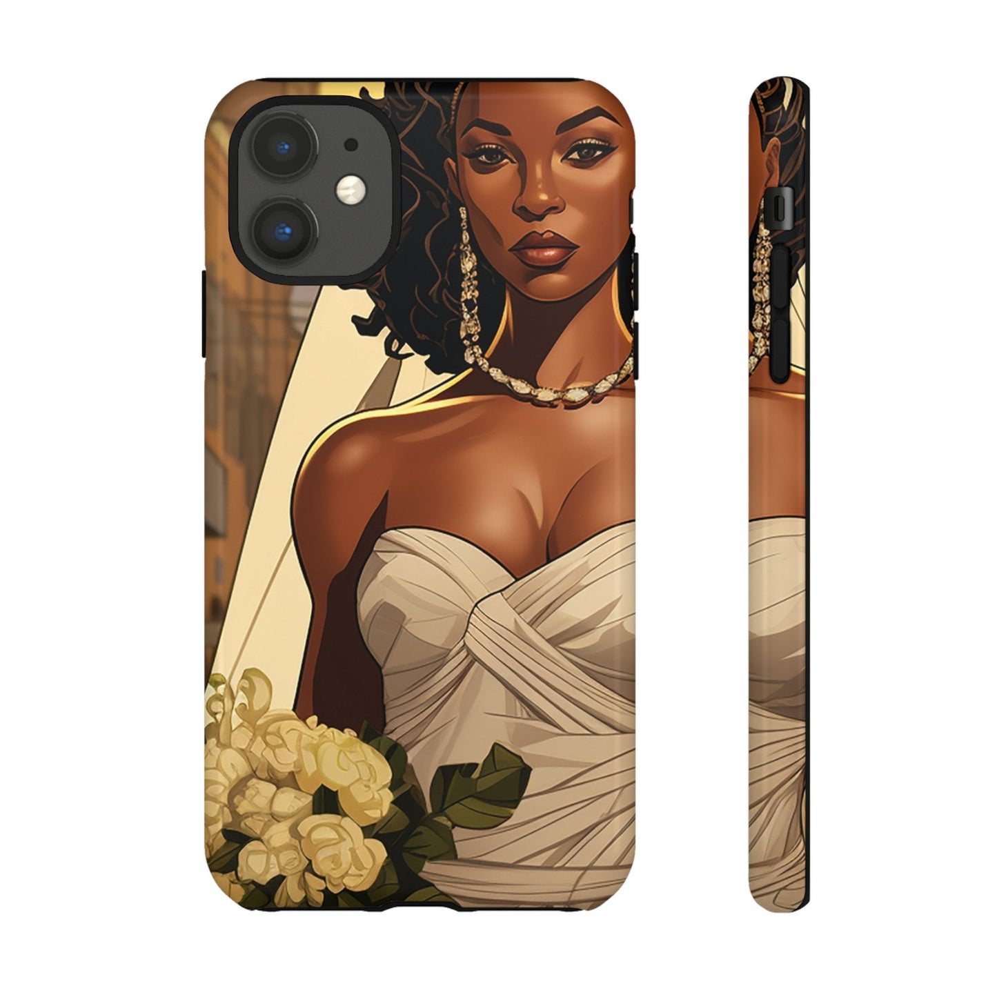 iPhone 11, iPhone 11 Pro, iPhone 11 Tough Cases African American Bride Black bride wedding Dress Wedding Gown