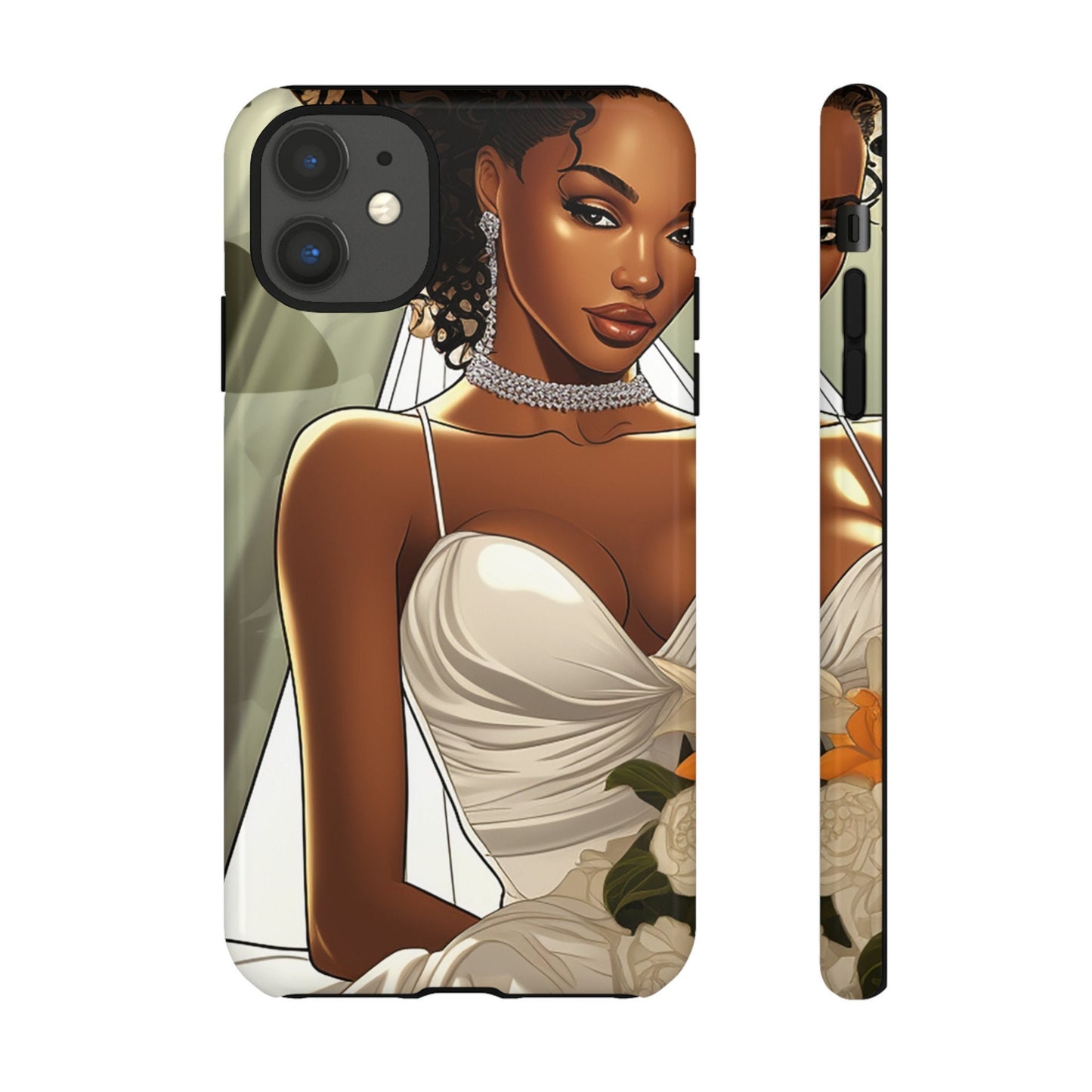 iPhone 11, iPhone 11 Pro, iPhone 11 Tough Cases African American Bride Black bride wedding Dress Wedding Gown