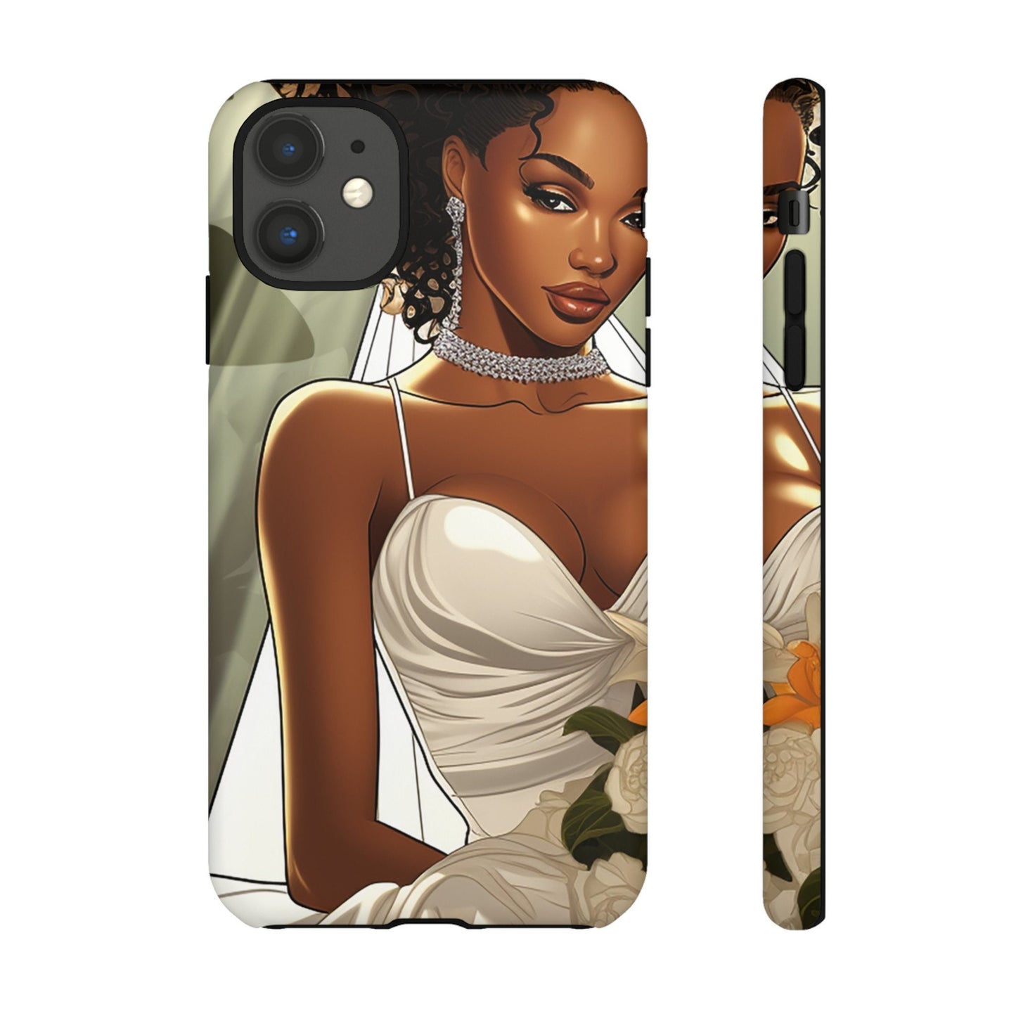 iPhone 11, iPhone 11 Pro, iPhone 11 Tough Cases African American Bride Black bride wedding Dress Wedding Gown