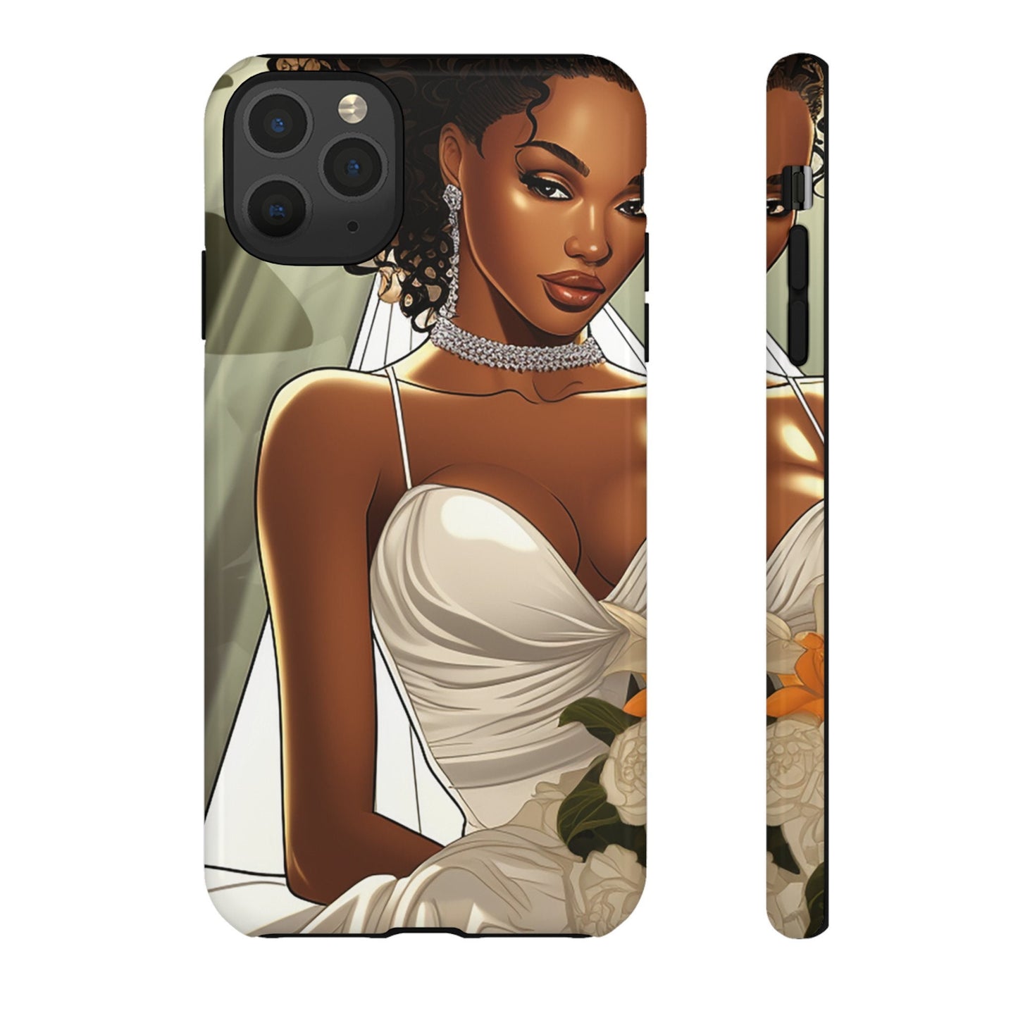 iPhone 11, iPhone 11 Pro, iPhone 11 Tough Cases African American Bride Black bride wedding Dress Wedding Gown