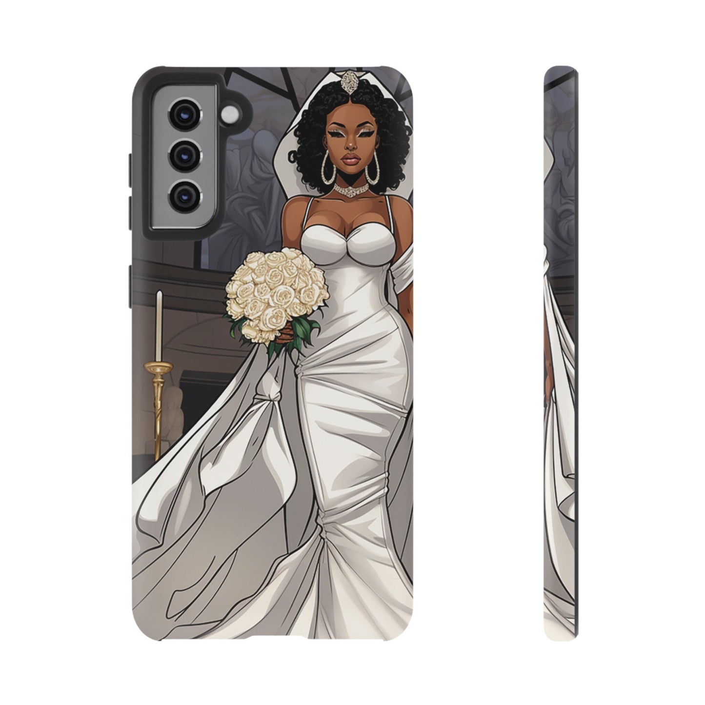 Samsung Galaxy S21 Samsung Galaxy S21 Plus Galaxy S21 Ultra S21 FE Tough Case African American Bride Black bride wedding Dress Wedding Gown