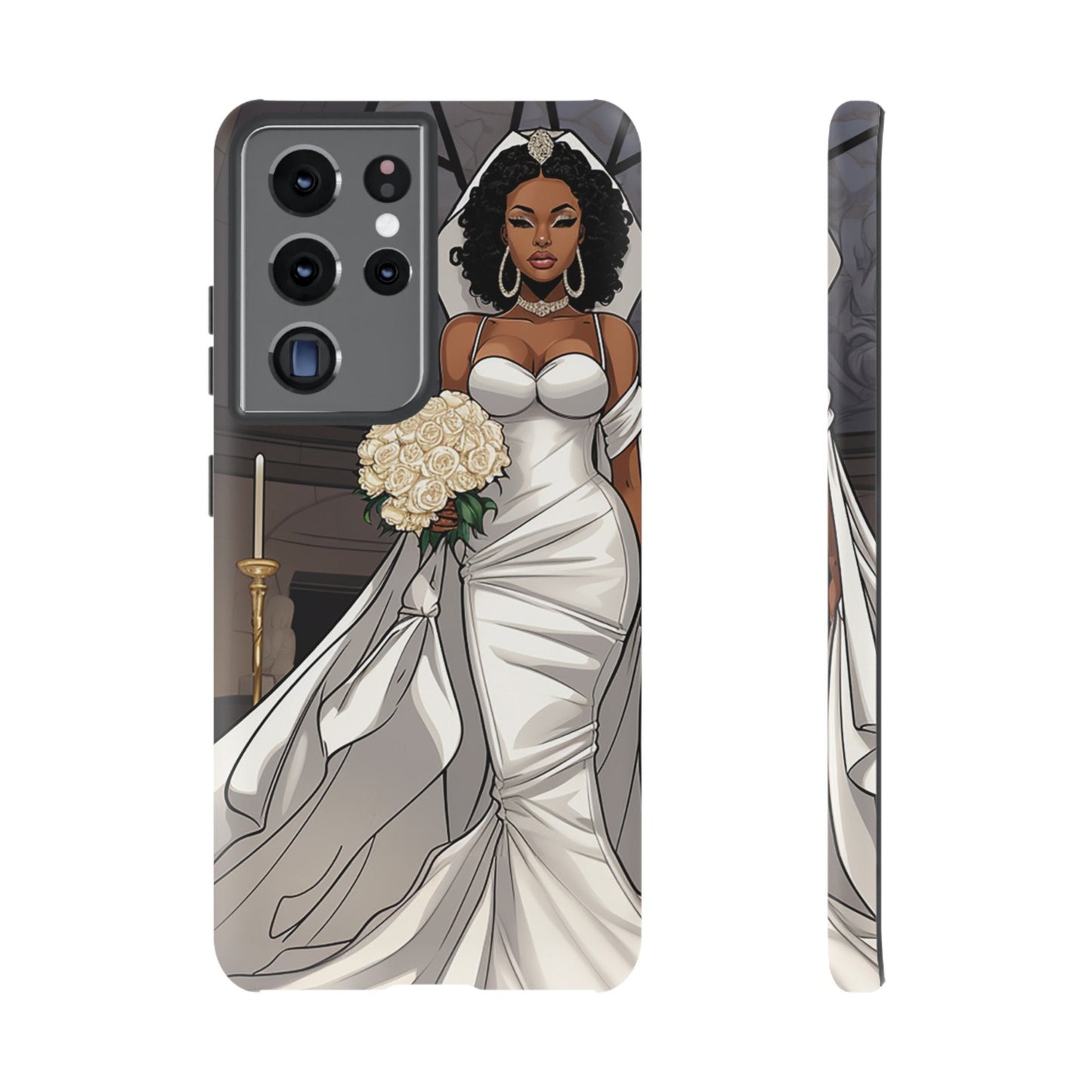Samsung Galaxy S21 Samsung Galaxy S21 Plus Galaxy S21 Ultra S21 FE Tough Case African American Bride Black bride wedding Dress Wedding Gown