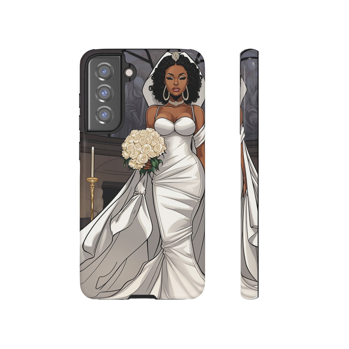 Samsung Galaxy S21 Samsung Galaxy S21 Plus Galaxy S21 Ultra S21 FE Tough Case African American Bride Black bride wedding Dress Wedding Gown
