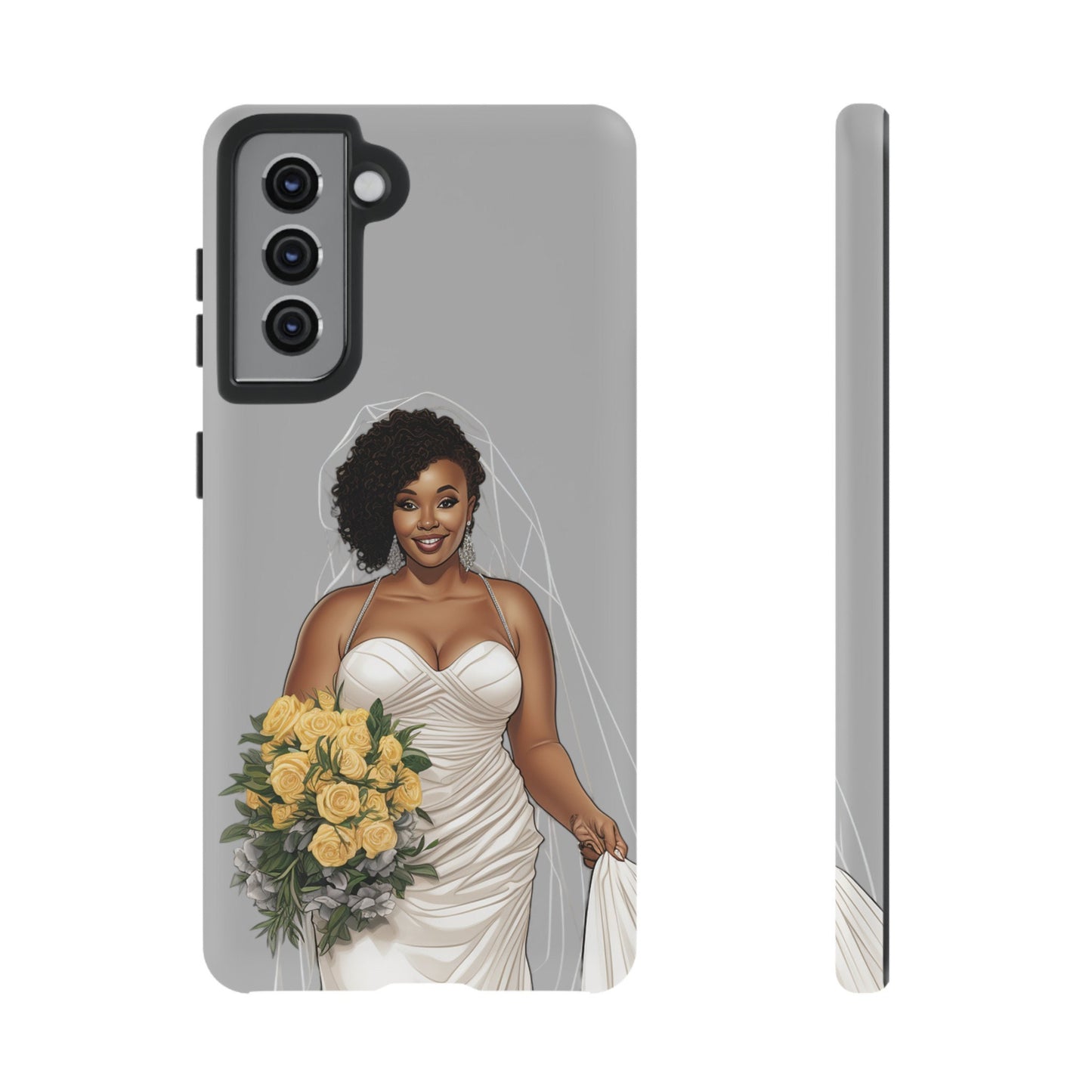Galaxy S21 Samsung Galaxy S21 Plus Samsung Galaxy S21 Ultra S21 FE Tough Case African American Bride Black bride wedding Dress Wedding Gown