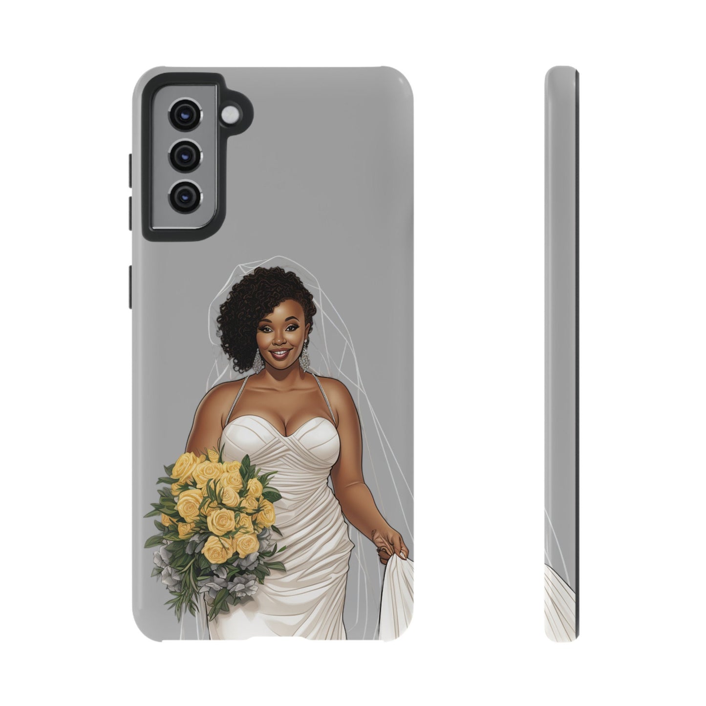 Galaxy S21 Samsung Galaxy S21 Plus Samsung Galaxy S21 Ultra S21 FE Tough Case African American Bride Black bride wedding Dress Wedding Gown