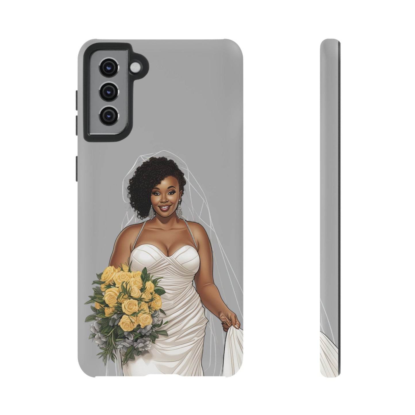 Galaxy S21 Samsung Galaxy S21 Plus Samsung Galaxy S21 Ultra S21 FE Tough Case African American Bride Black bride wedding Dress Wedding Gown