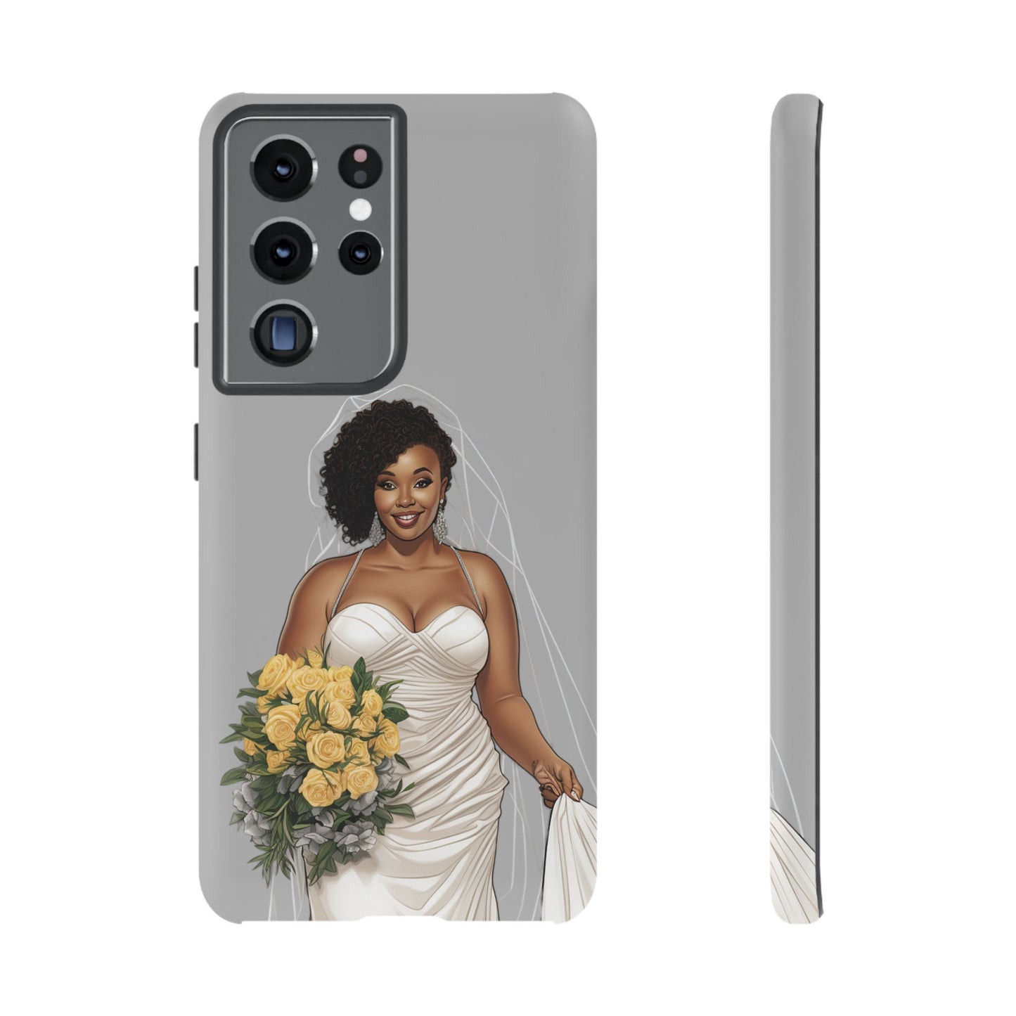 Galaxy S21 Samsung Galaxy S21 Plus Samsung Galaxy S21 Ultra S21 FE Tough Case African American Bride Black bride wedding Dress Wedding Gown