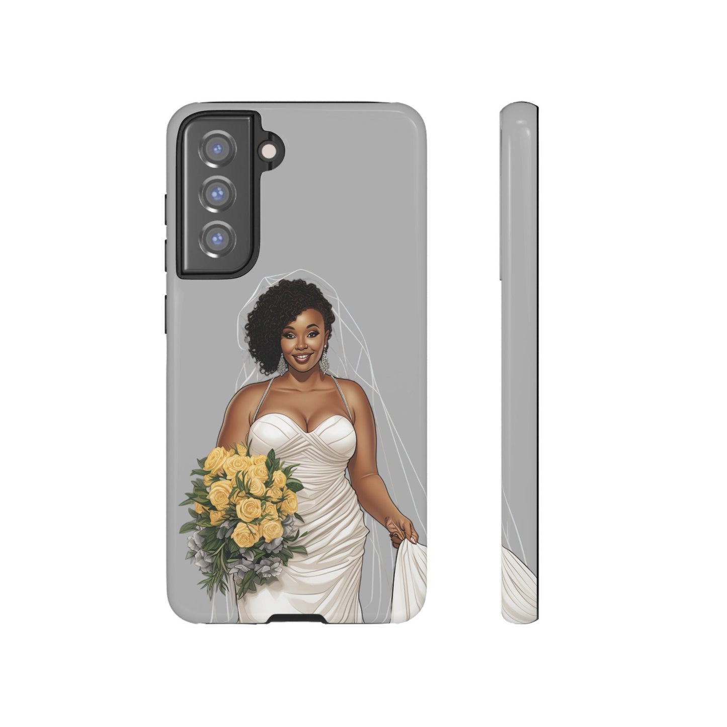 Galaxy S21 Samsung Galaxy S21 Plus Samsung Galaxy S21 Ultra S21 FE Tough Case African American Bride Black bride wedding Dress Wedding Gown
