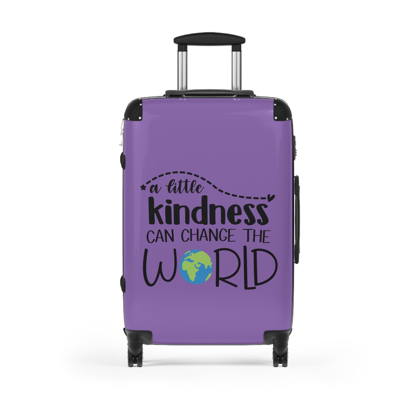 Kindness Can Change the World Peace Vacation Suitcase Travel Luggage Wedding or Honeymoon Suitcase - Purple (3 sizes)