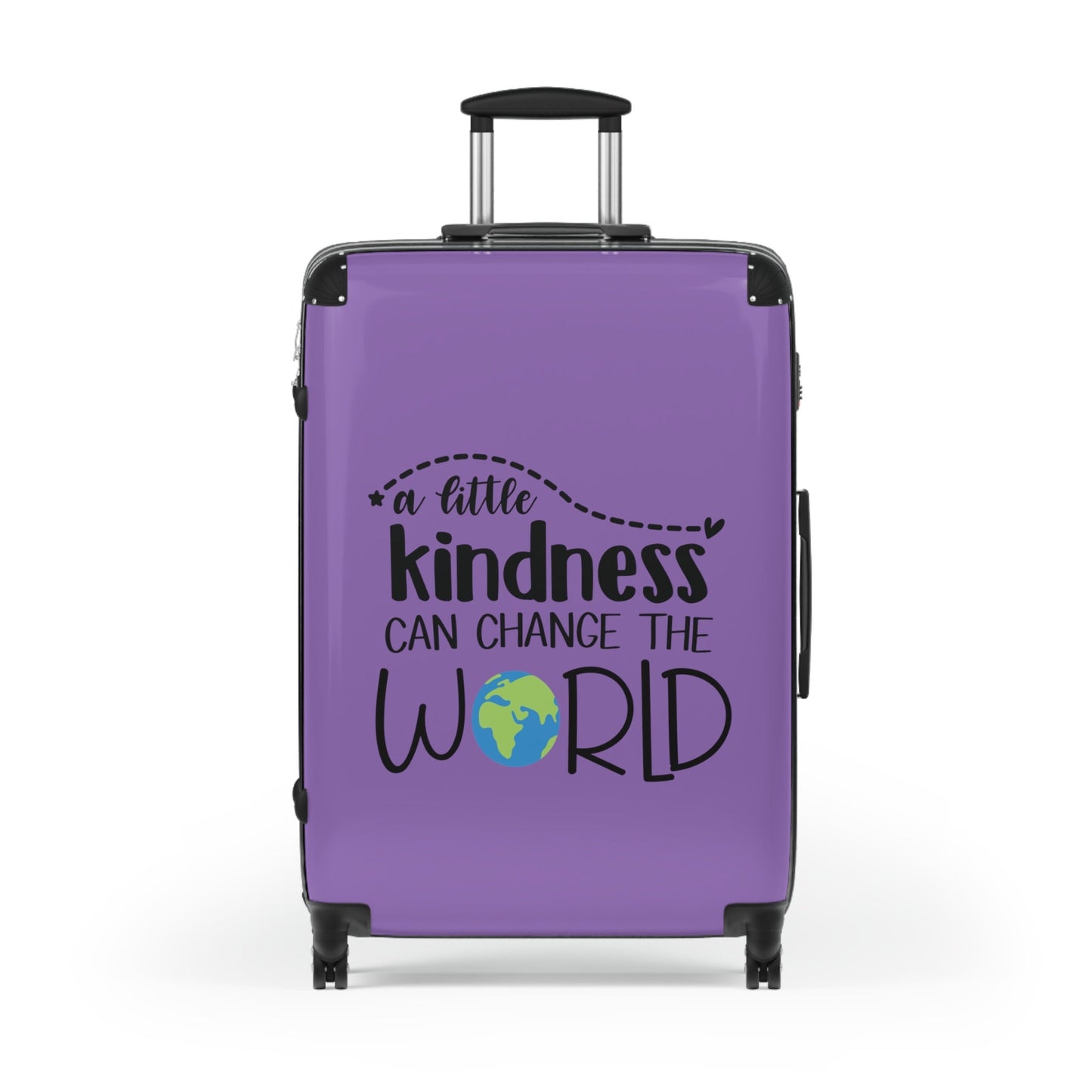 Kindness Can Change the World Peace Vacation Suitcase Travel Luggage Wedding or Honeymoon Suitcase - Purple (3 sizes)