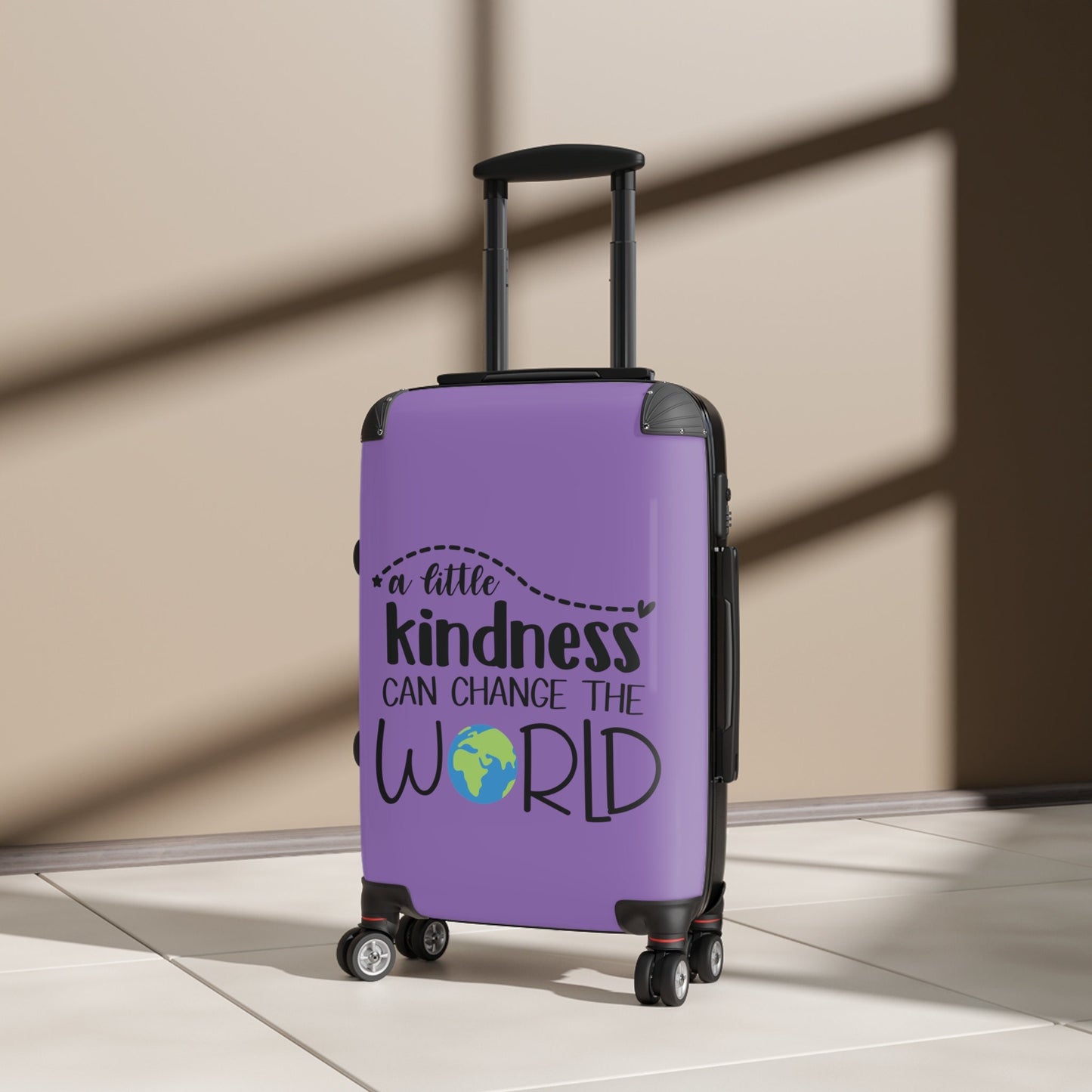 Kindness Can Change the World Peace Vacation Suitcase Travel Luggage Wedding or Honeymoon Suitcase - Purple (3 sizes)