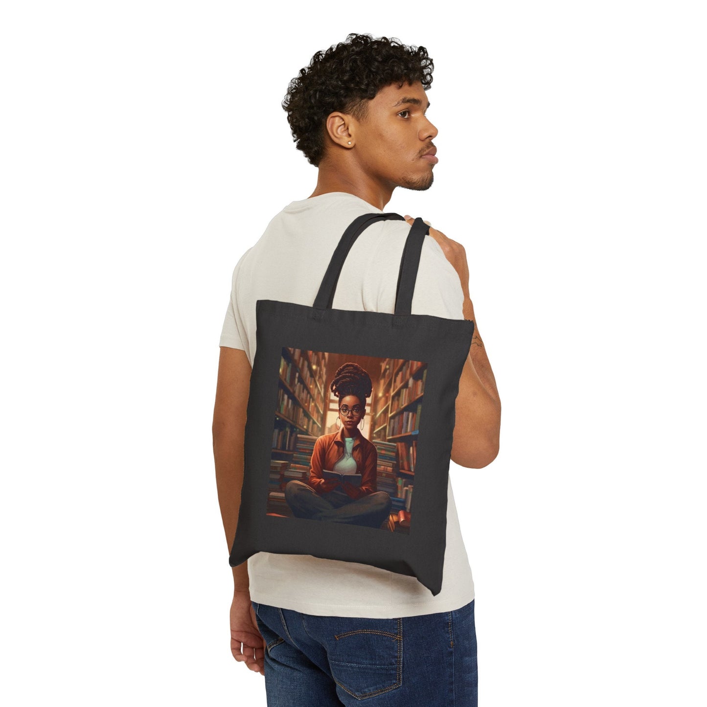 Book Dragon Power Reader Book Nerd Bookworm Library Book Tote bag Shopping Tote Carryall Cotton Canvas Tote Bag