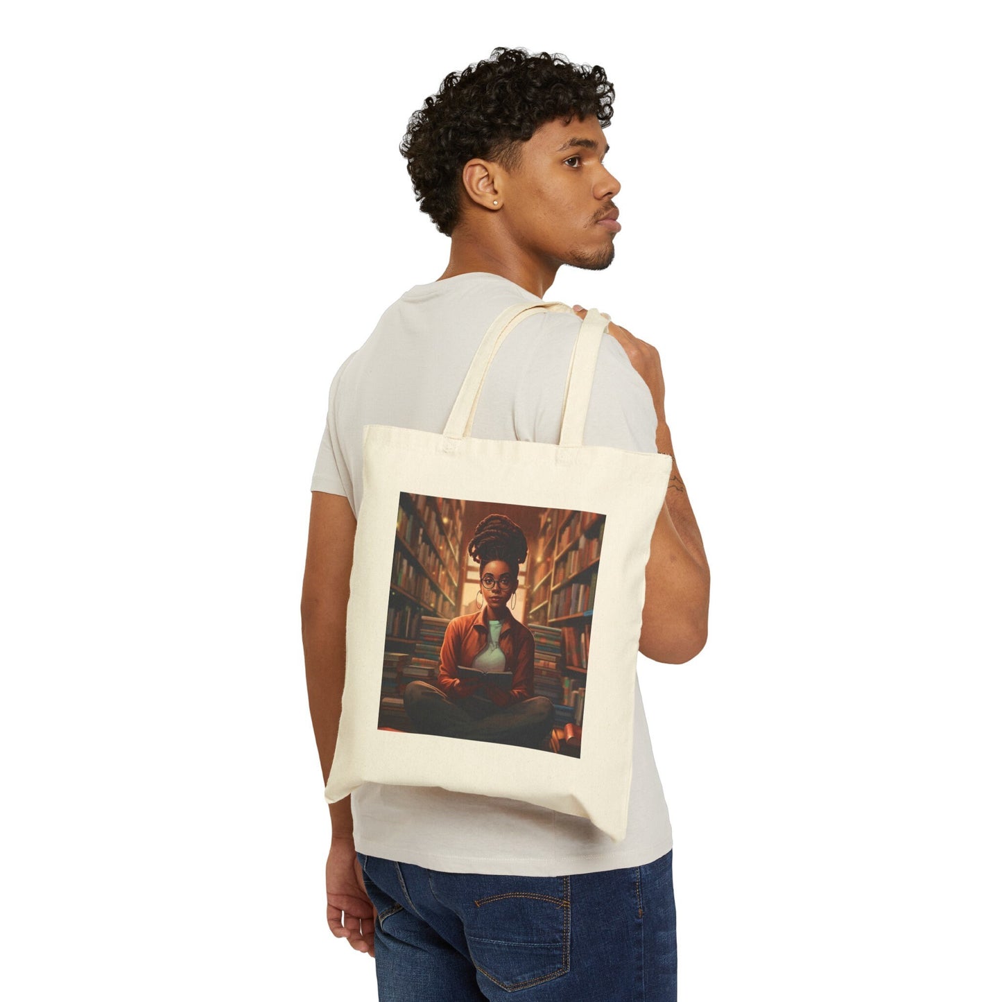 Book Dragon Power Reader Book Nerd Bookworm Library Book Tote bag Shopping Tote Carryall Cotton Canvas Tote Bag