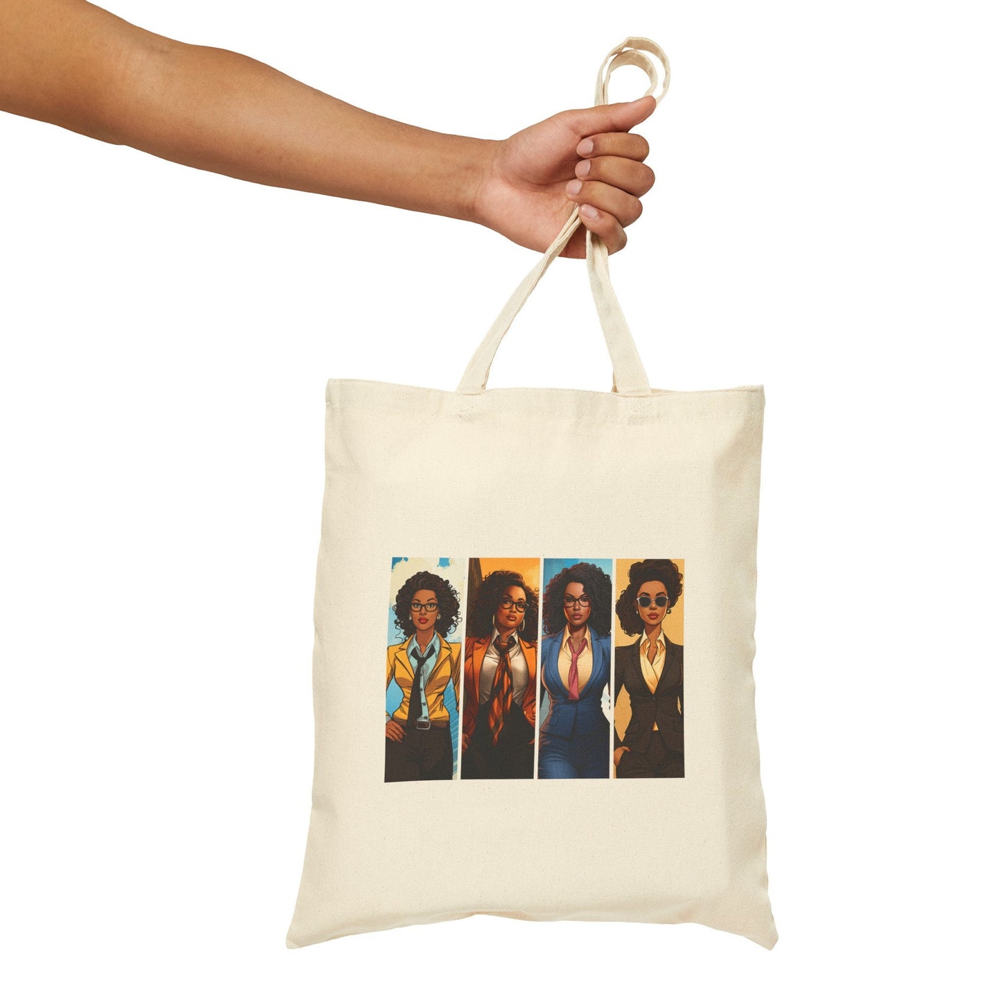 African American Women Superheroes Strong Black Women Cotton Canvas Tote Bag