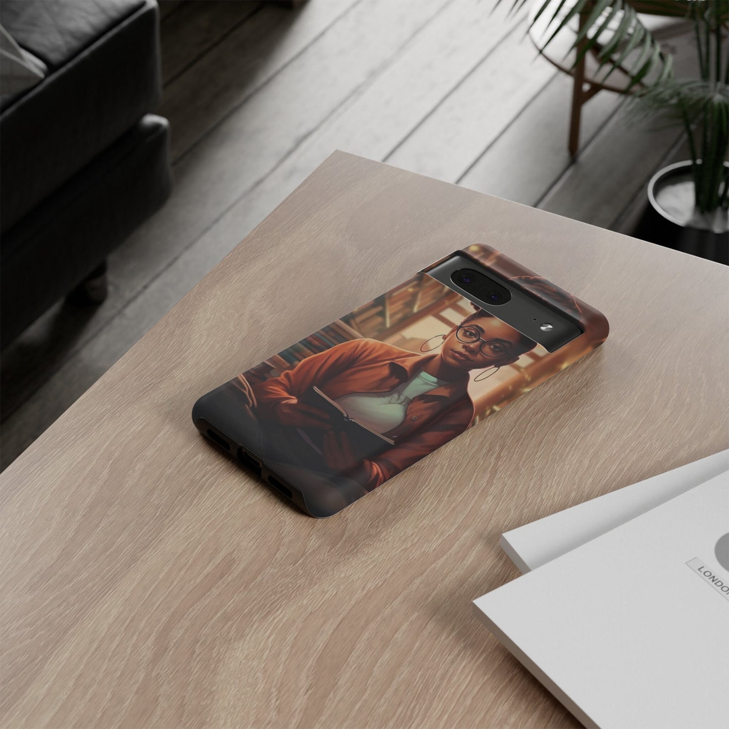 Google Pixel 7 Tough Cases African American Reader Woman Girl Book Dragon Power Reader