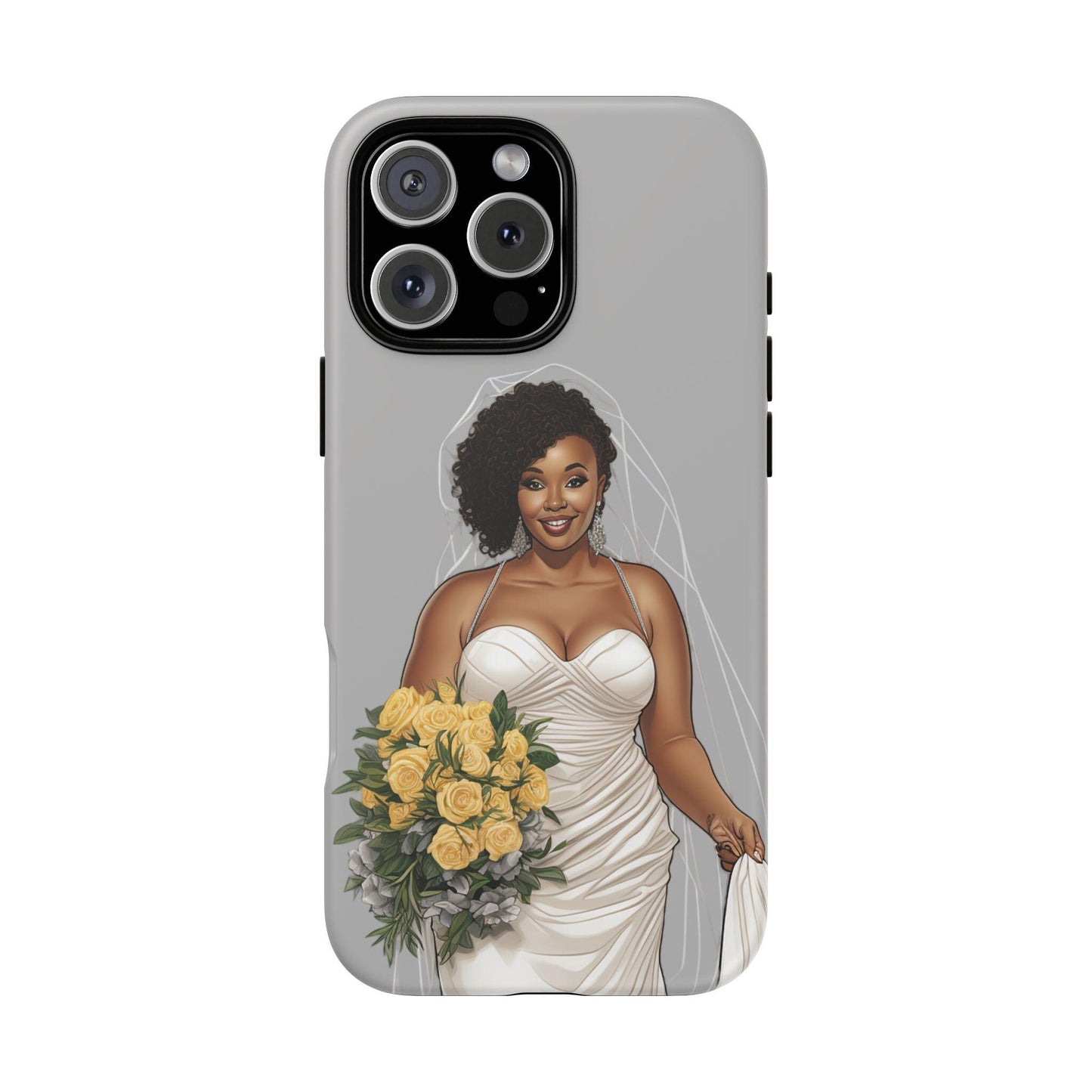 iPhone 16, iPhone 16 Pro, iPhone 16 Plus, iPhone 16 Pro Max Tough Cases African American Bride Black bride wedding Dress Wedding Gown