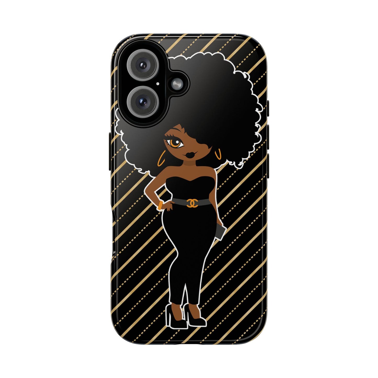 iPhone 16, iPhone 16 Pro, iPhone 16 Plus, iPhone 16 Pro Max Tough Cases African American Woman Black Woman