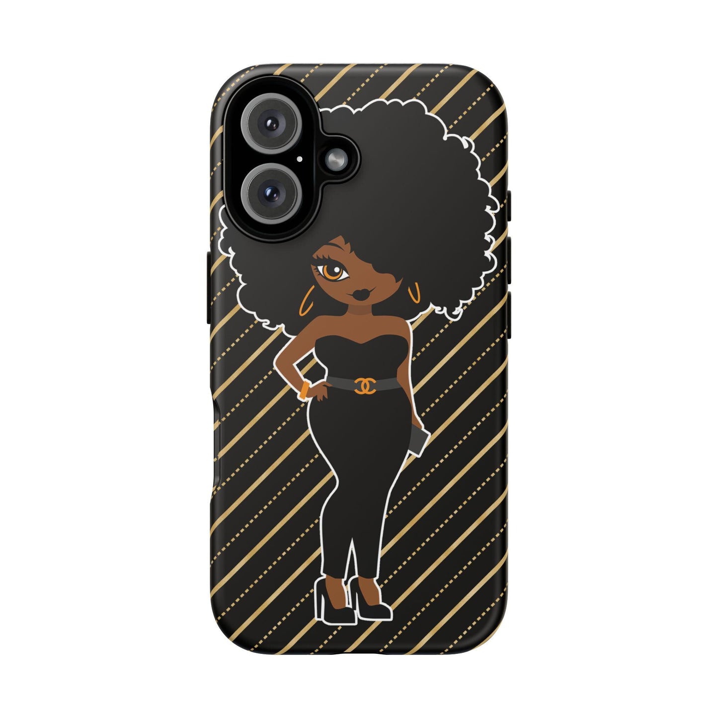 iPhone 16, iPhone 16 Pro, iPhone 16 Plus, iPhone 16 Pro Max Tough Cases African American Woman Black Woman