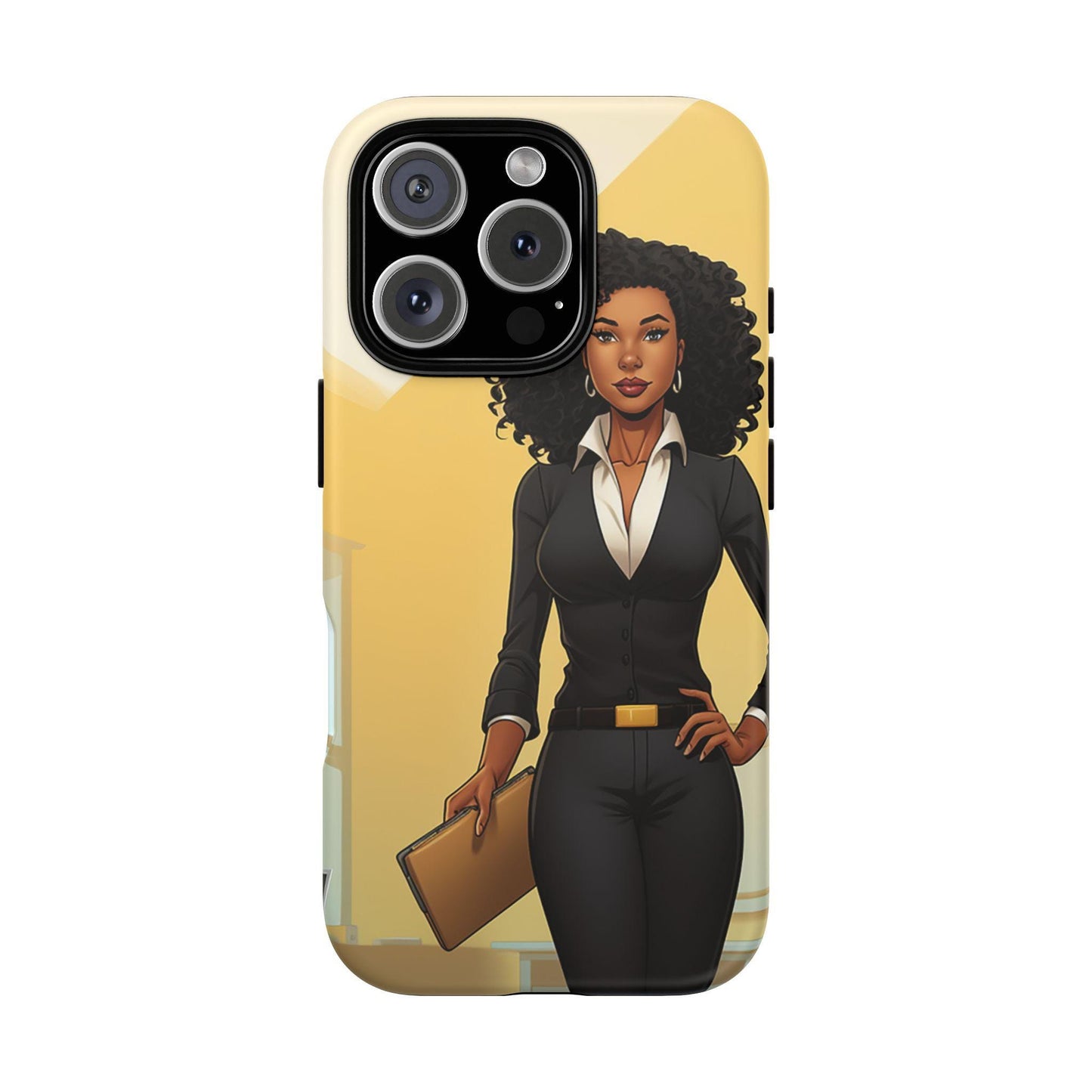 iPhone 16, iPhone 16 Pro, iPhone 16 Plus, iPhone 16 Pro Max Tough Cases African American Woman Business Woman Entrepreneur