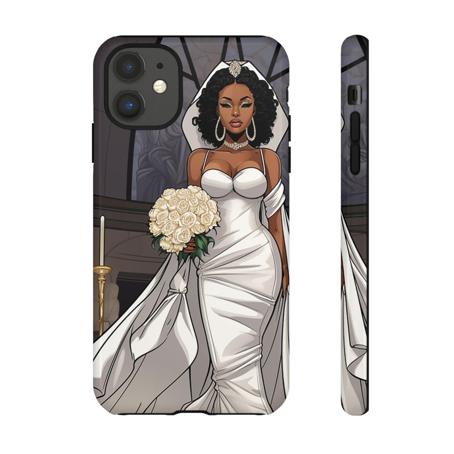 iPhone 11, iPhone 11 Pro, iPhone 11 Tough Cases African American Bride Black bride wedding Dress Wedding Gown