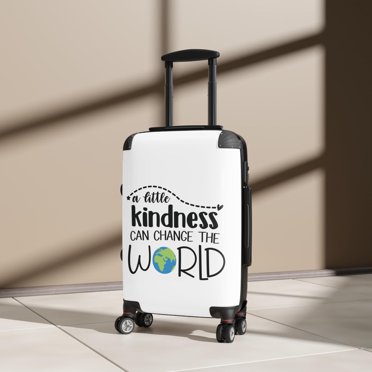 Kindness Can Change the World Peace Vacation Suitcase Travel Luggage Wedding or Honeymoon Suitcase - White (3 sizes)