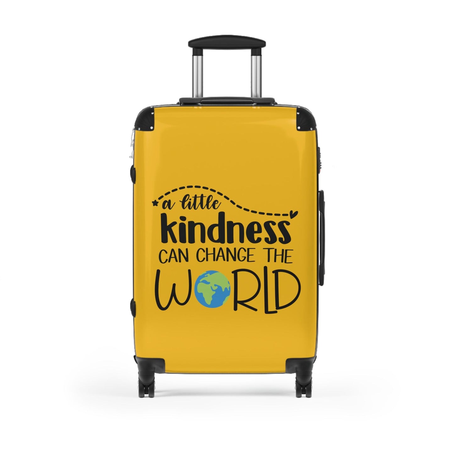 Kindness Can Change the World Peace Vacation Suitcase Travel Luggage Wedding or Honeymoon Suitcase - Yellow (3 sizes)