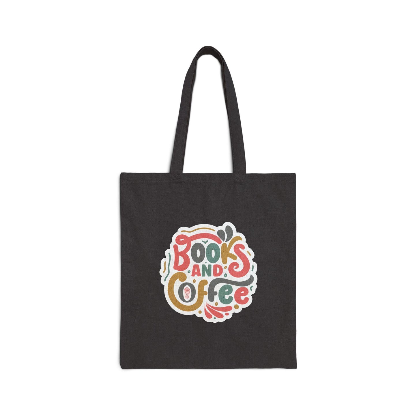 Books and Coffee Reader Gift Cotton Canvas Tote Bag Book nerd Gift for Power Reader Library Book Bag Shopping Tote Bag