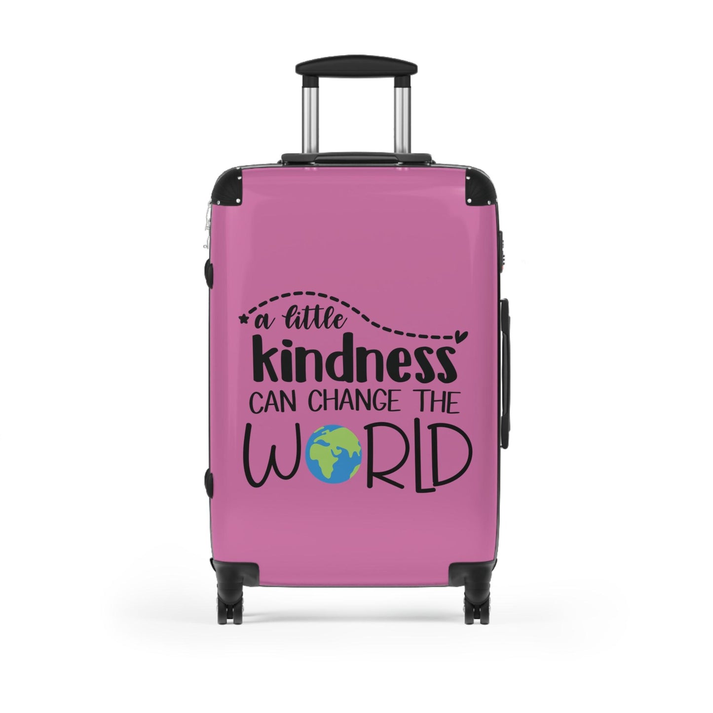 Kindness Can Change the World Peace Vacation Suitcase Travel Luggage Wedding or Honeymoon Suitcase - Pink (3 sizes)