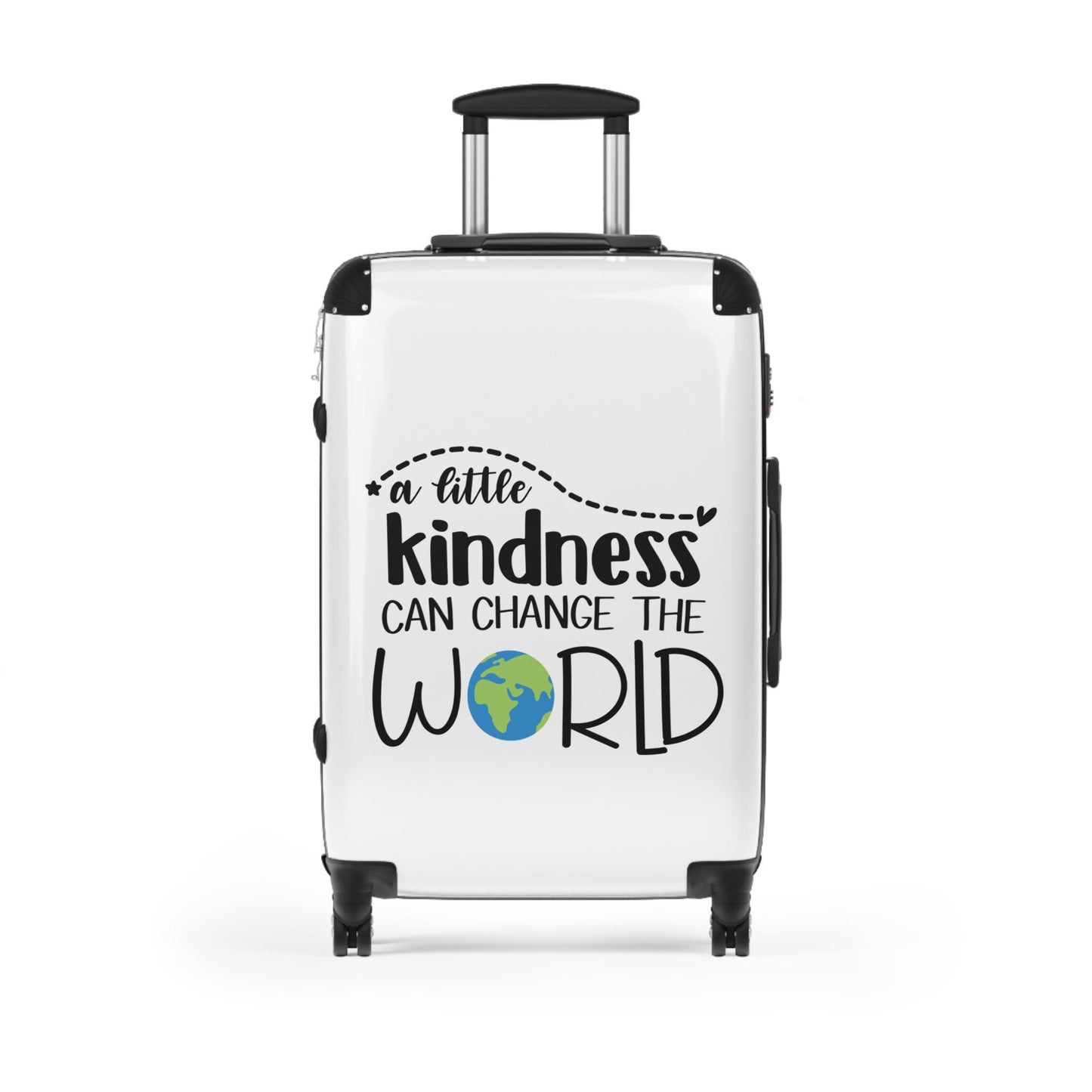 Kindness Can Change the World Peace Vacation Suitcase Travel Luggage Wedding or Honeymoon Suitcase - White (3 sizes)
