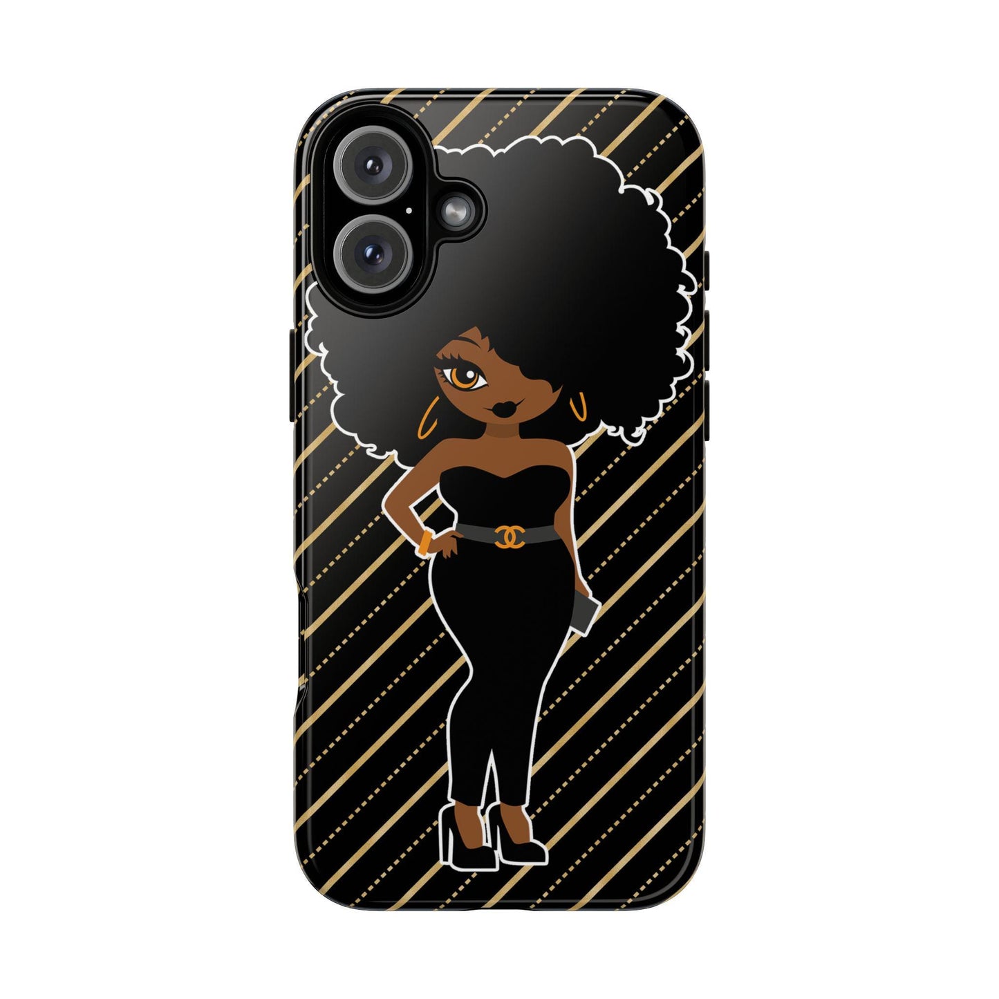 iPhone 16, iPhone 16 Pro, iPhone 16 Plus, iPhone 16 Pro Max Tough Cases African American Woman Black Woman