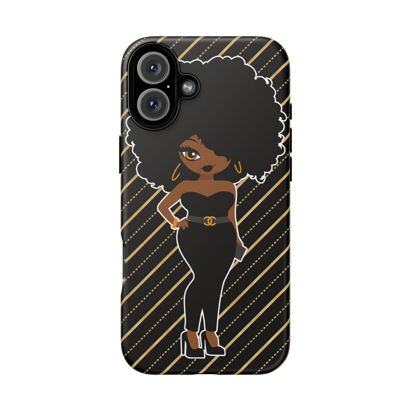 iPhone 16, iPhone 16 Pro, iPhone 16 Plus, iPhone 16 Pro Max Tough Cases African American Woman Black Woman