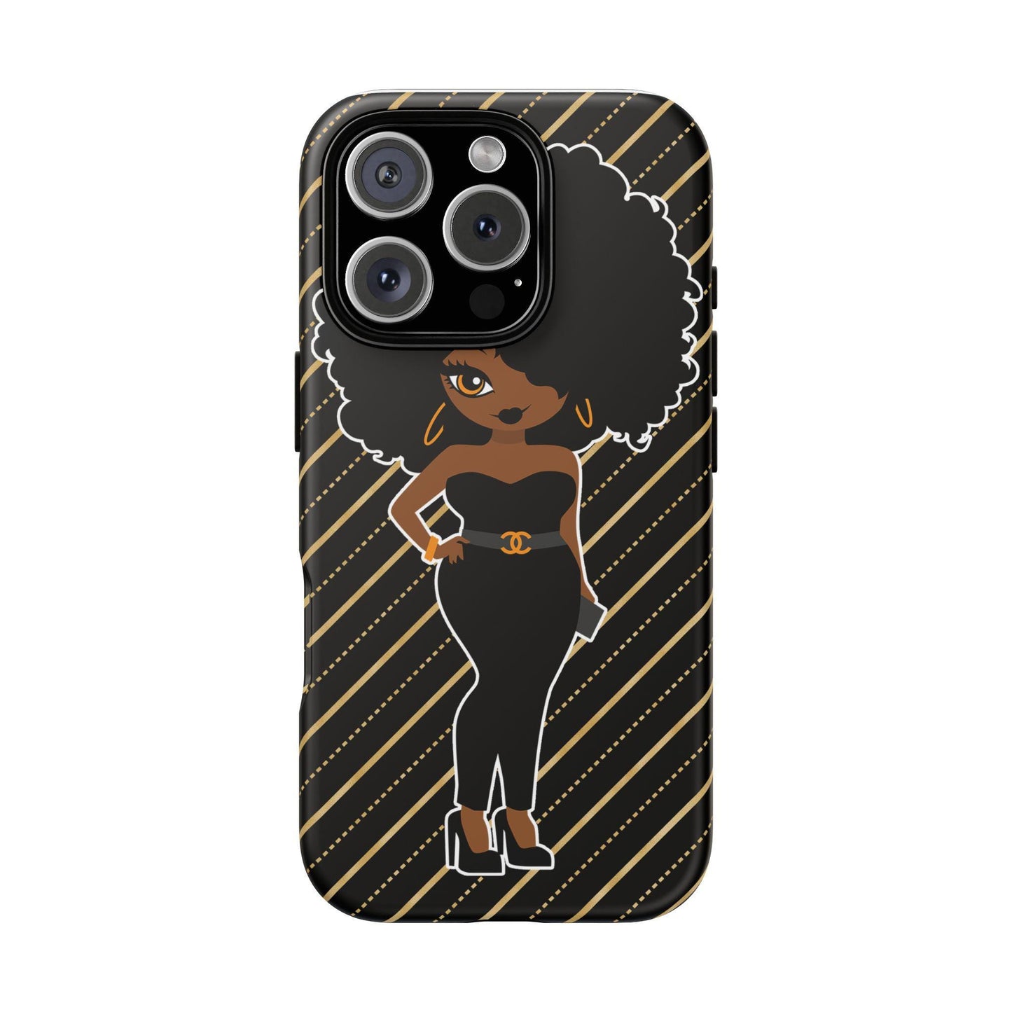 iPhone 16, iPhone 16 Pro, iPhone 16 Plus, iPhone 16 Pro Max Tough Cases African American Woman Black Woman