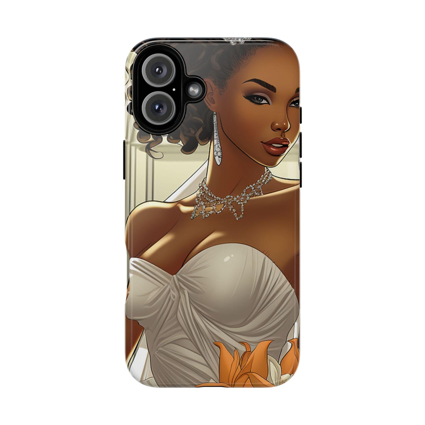 iPhone 16, iPhone 16 Pro, iPhone 16 Plus, iPhone 16 Pro Max Tough Cases African American Bride Black bride wedding Dress Wedding Gown