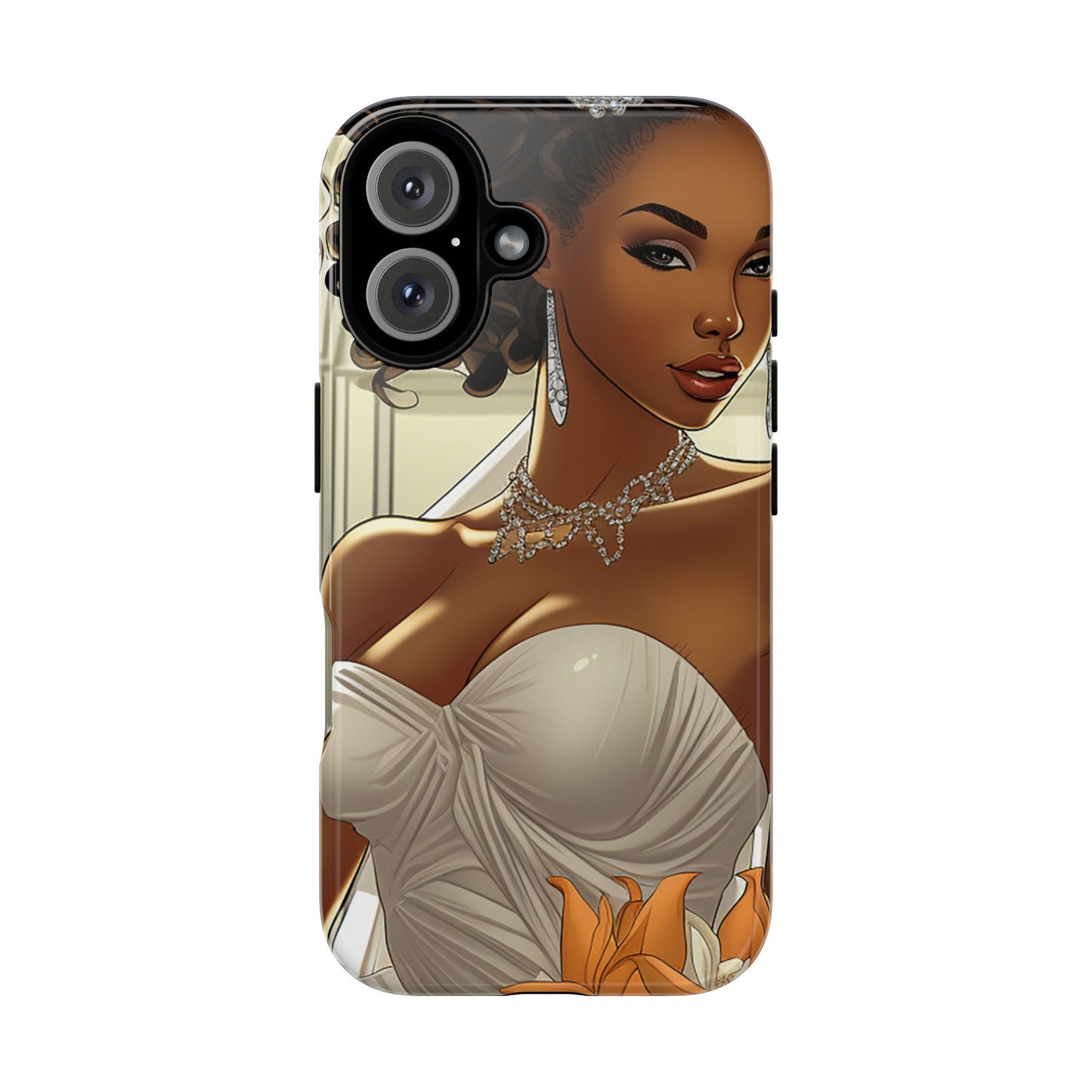 iPhone 16, iPhone 16 Pro, iPhone 16 Plus, iPhone 16 Pro Max Tough Cases African American Bride Black bride wedding Dress Wedding Gown