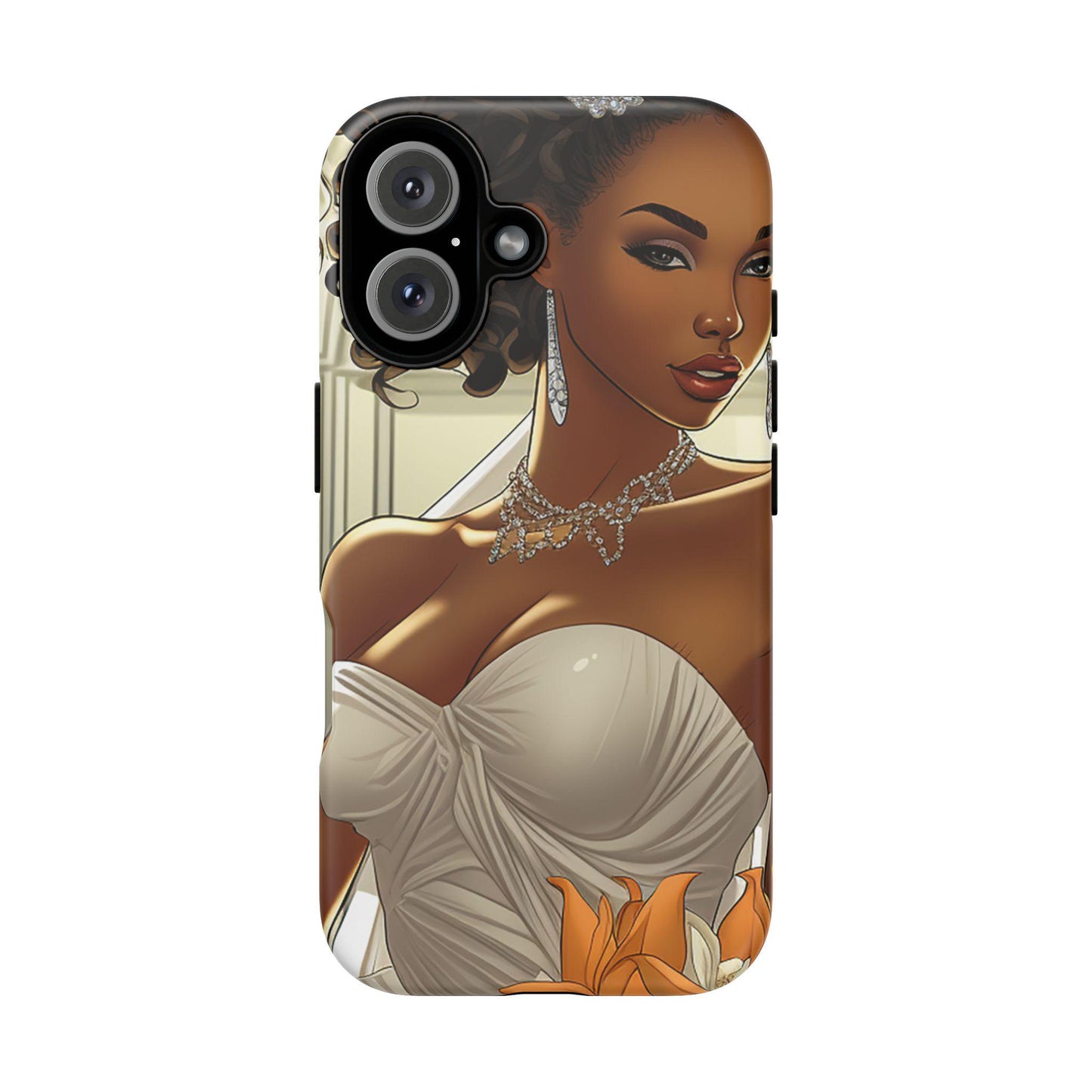 iPhone 16, iPhone 16 Pro, iPhone 16 Plus, iPhone 16 Pro Max Tough Cases African American Bride Black bride wedding Dress Wedding Gown