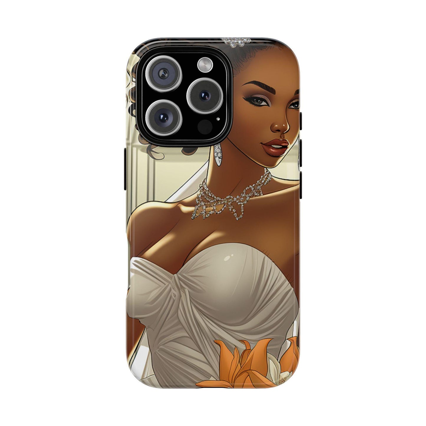 iPhone 16, iPhone 16 Pro, iPhone 16 Plus, iPhone 16 Pro Max Tough Cases African American Bride Black bride wedding Dress Wedding Gown