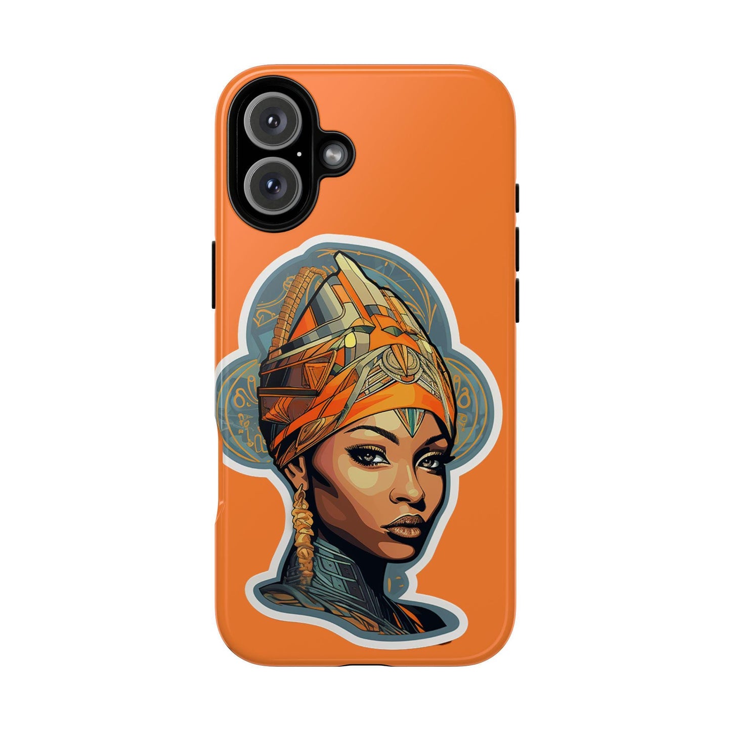 iPhone 16, iPhone 16 Pro, iPhone 16 Plus, iPhone 16 Pro Max Tough Cases African American Queen Nubian Princess Black Royalty