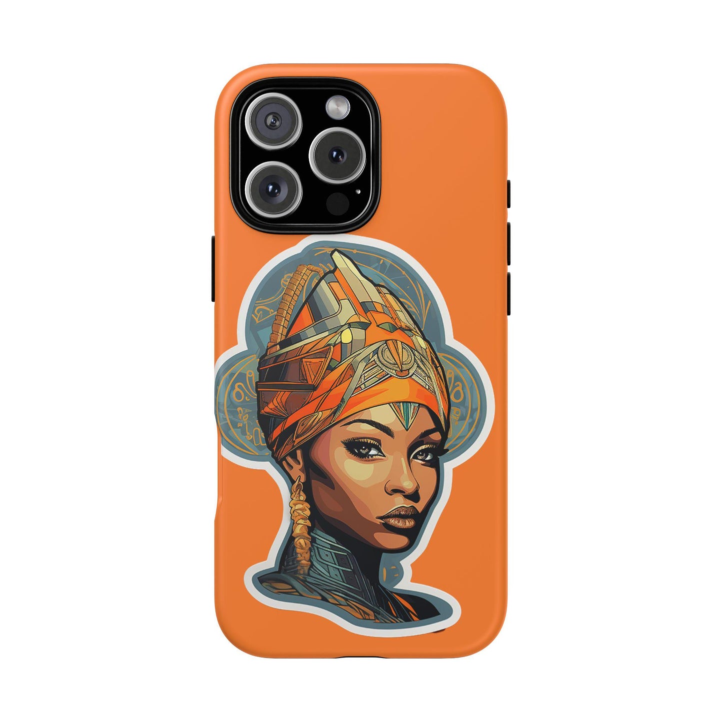 iPhone 16, iPhone 16 Pro, iPhone 16 Plus, iPhone 16 Pro Max Tough Cases African American Queen Nubian Princess Black Royalty