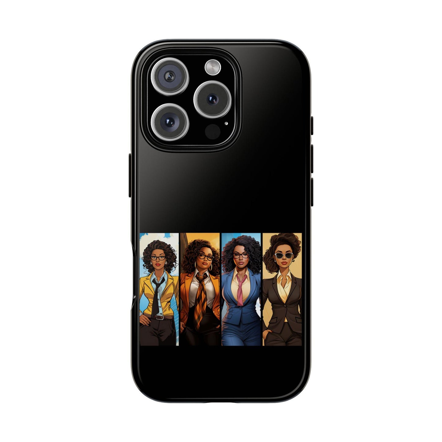 iPhone 16, iPhone 16 Pro, iPhone 16 Plus, iPhone 16 Pro Max Tough Cases African American Black Women Superheroes Strong Black Women